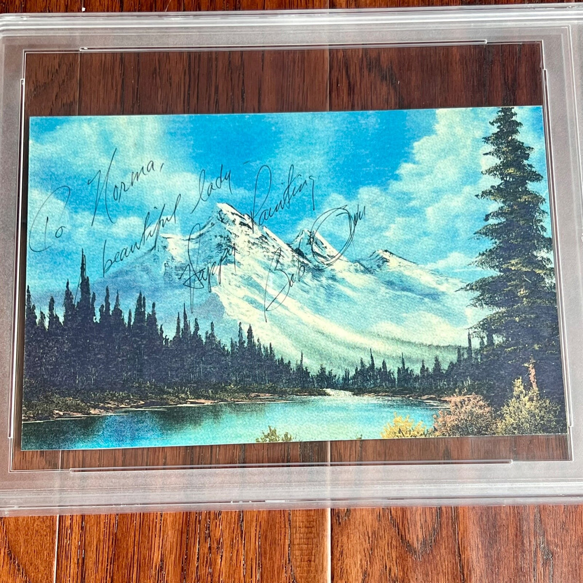 BOB ROSS * PSA * Autograph LANDSCAPE Print PAINTING Signed * Joy Of Painting