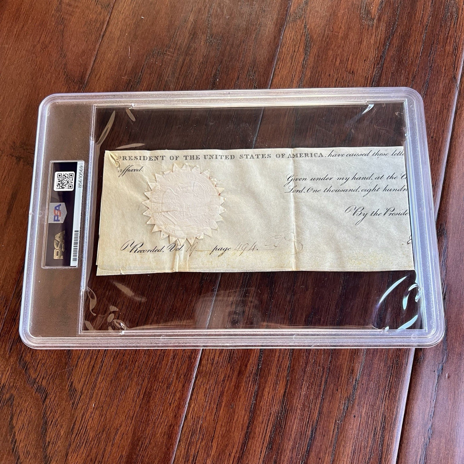 ANDREW JACKSON * PSA * Autograph Cut LAND GRANT Signed as President Signature