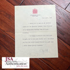 QUEEN ELIZABETH II * JSA LOA * Signed Letter Re 21st Birthday Gift Autograph