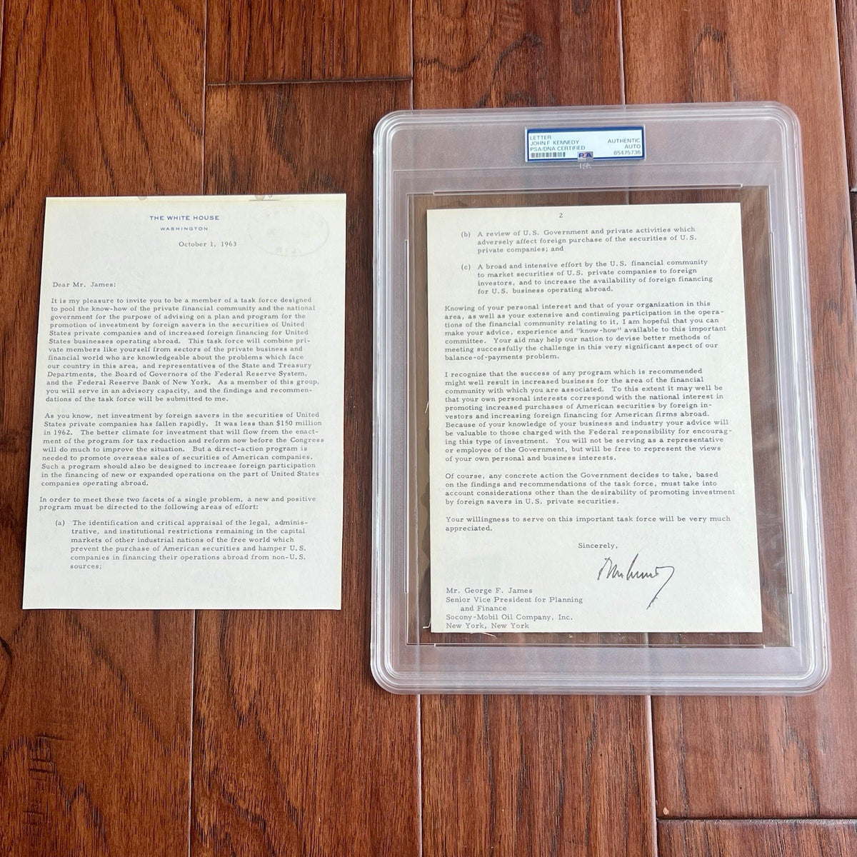 JOHN F. KENNEDY * PSA * Autograph WHITE HOUSE Letter Signed 1 Month Before Death