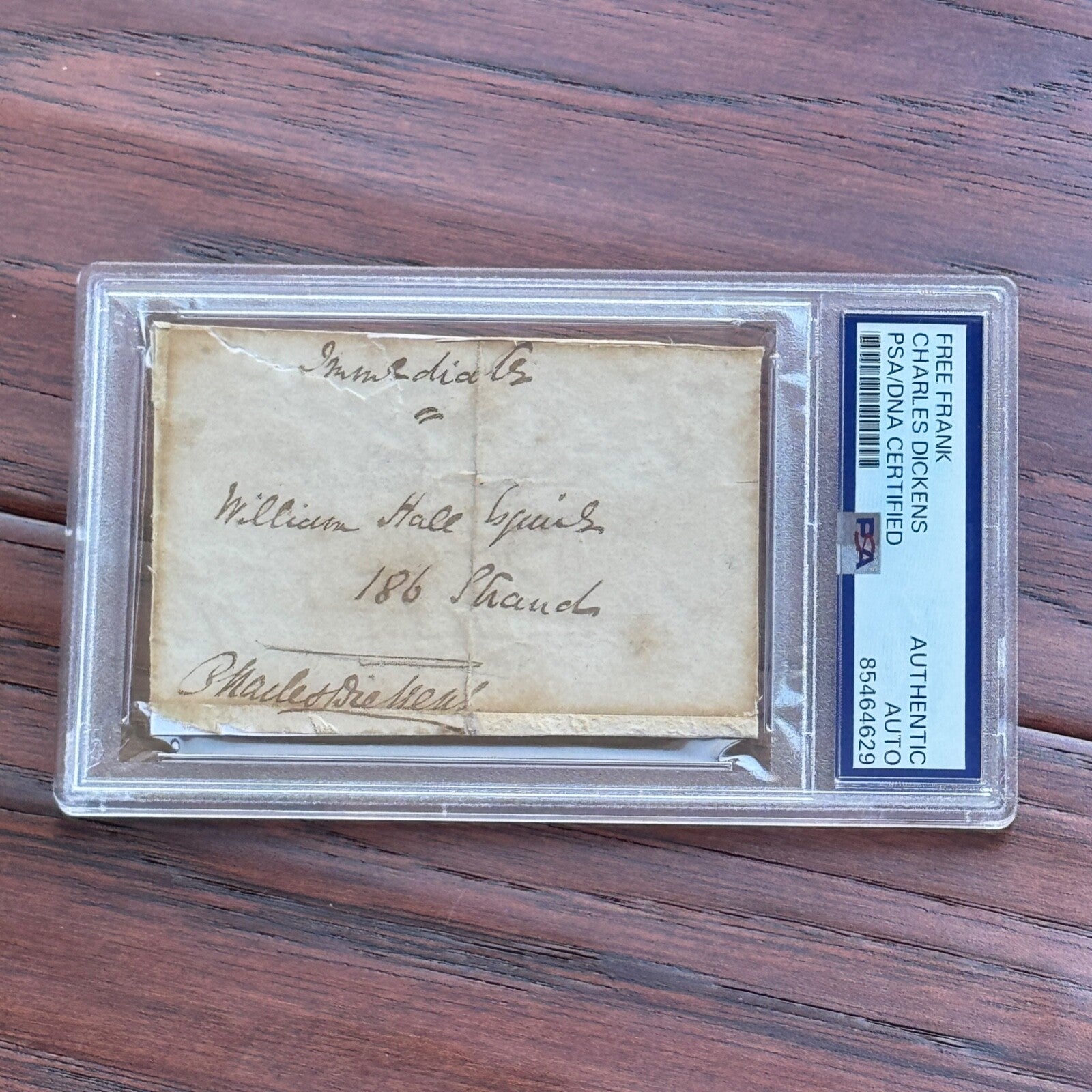 CHARLES DICKENS * PSA/DNA * Autograph FREE FRANK Signed * CHRISTMAS CAROL