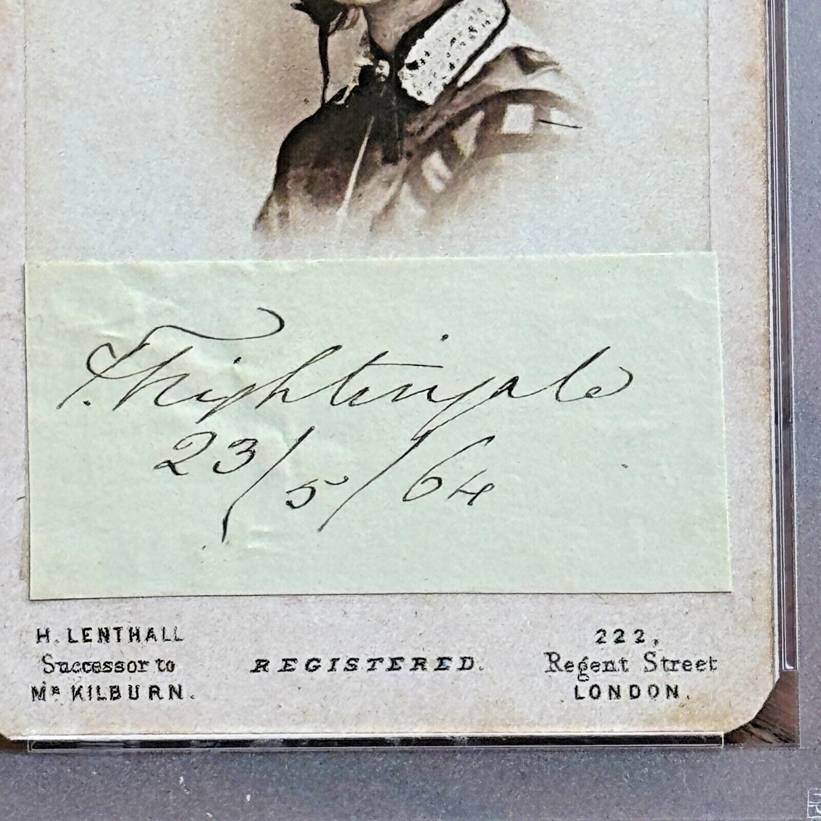 FLORENCE NIGHTINGALE * PSA *  Fine AUTOGRAPH CDV Cut Signature SIGNED * Nurse