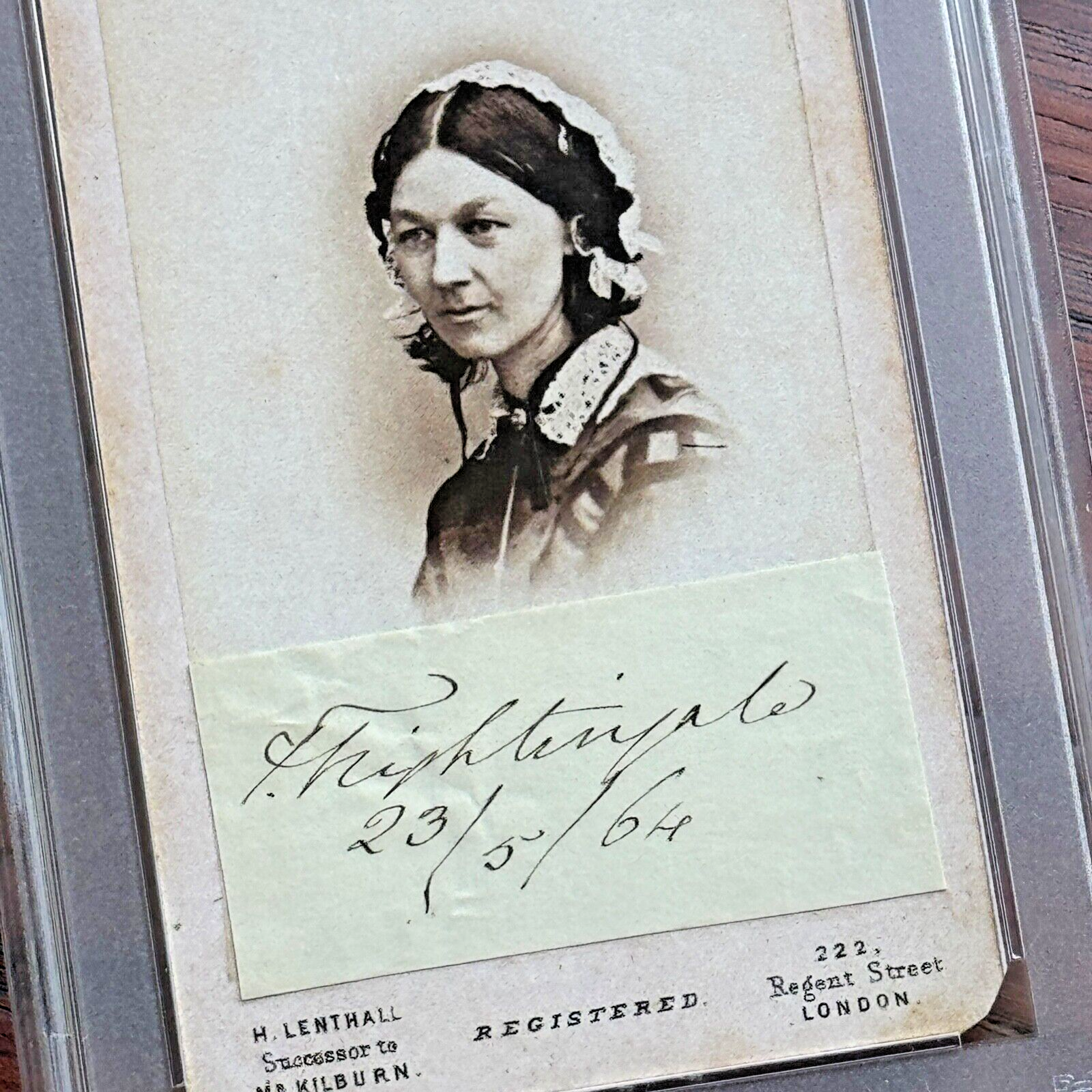FLORENCE NIGHTINGALE * PSA *  Fine AUTOGRAPH CDV Cut Signature SIGNED * Nurse
