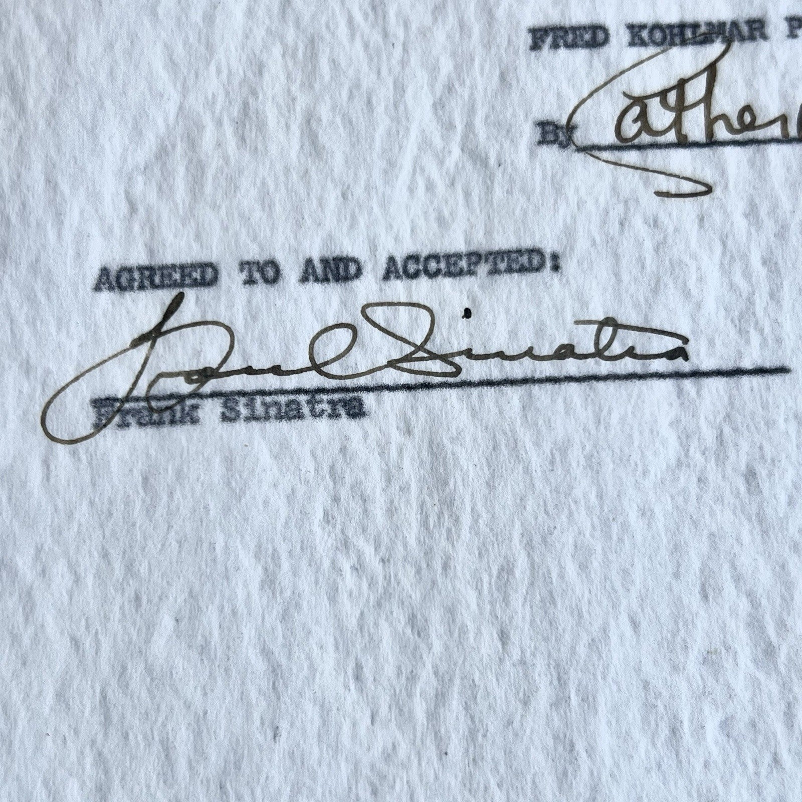 FRANK SINATRA * PSA * Autograph Movie Contract Signed Devil at Four O'Clock