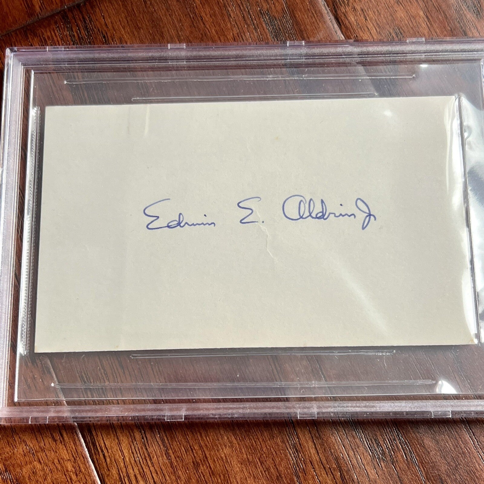 BUZZ ALDRIN * Beckett BAS * Full Signature Autograph Index card Signed Apollo 11