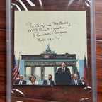 RONALD REAGAN * PSA * Autograph BERLIN WALL Souvenir Photo Signed