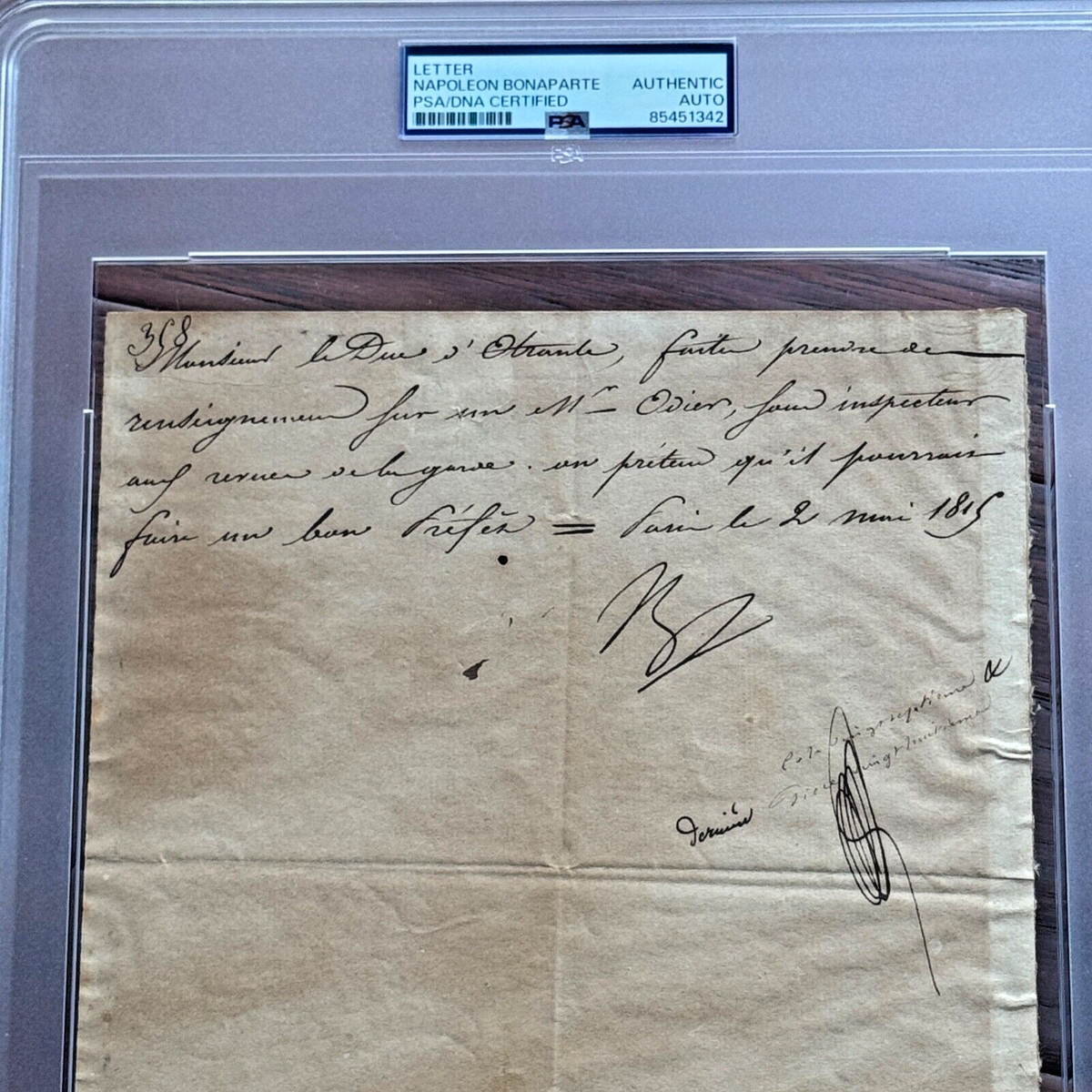 NAPOLEON BONAPARTE * PSA * Autograph Letter Signed During Hundred Days * 1815