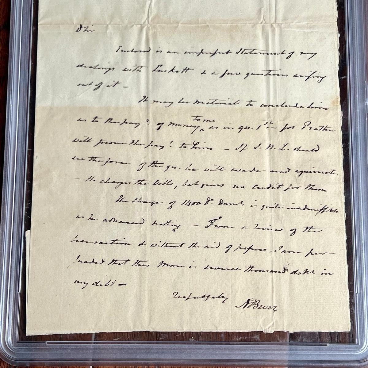 AARON BURR * PSA * Handwritten Autograph Letter Signed Dueled Alexander Hamilton