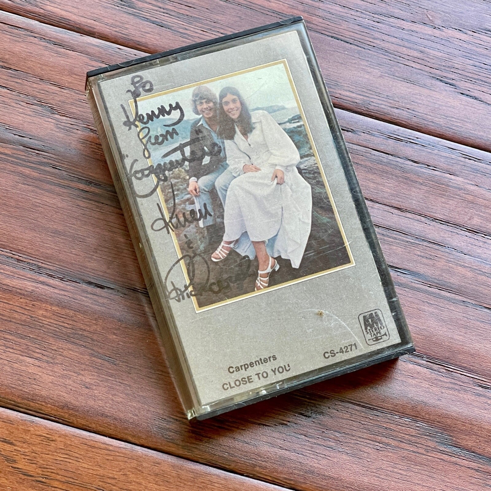 CARPENTERS * JSA * Karen & Richard Autograph CLOSE TO YOU Cassette  Tape SIGNED
