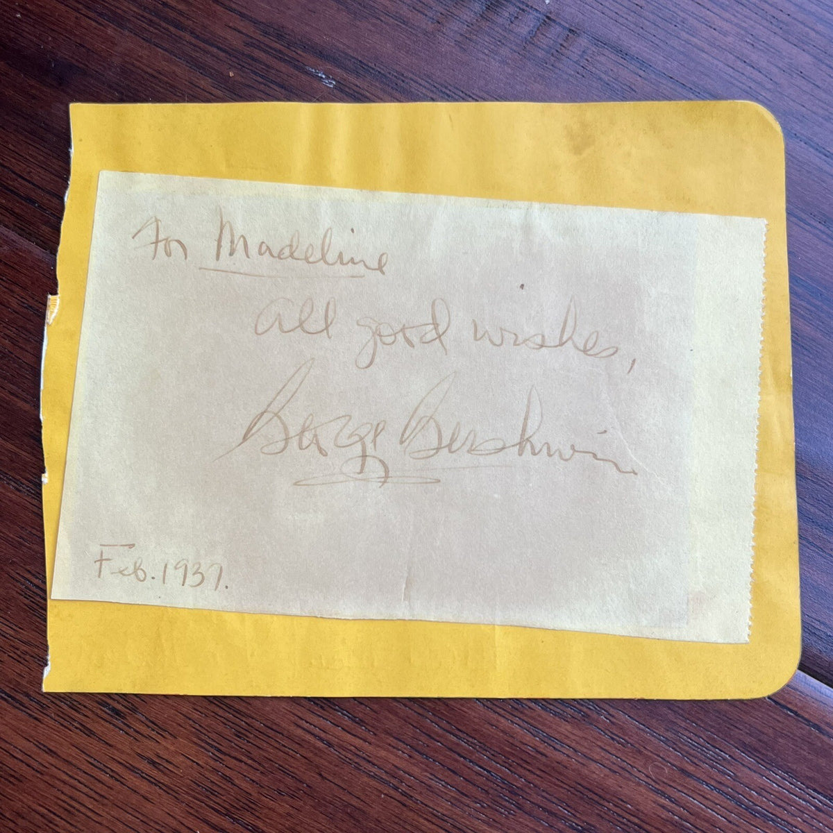 GEORGE GERSHWIN * PSA/DNA * Autograph Card Signed 5 Months Before Death in 1937