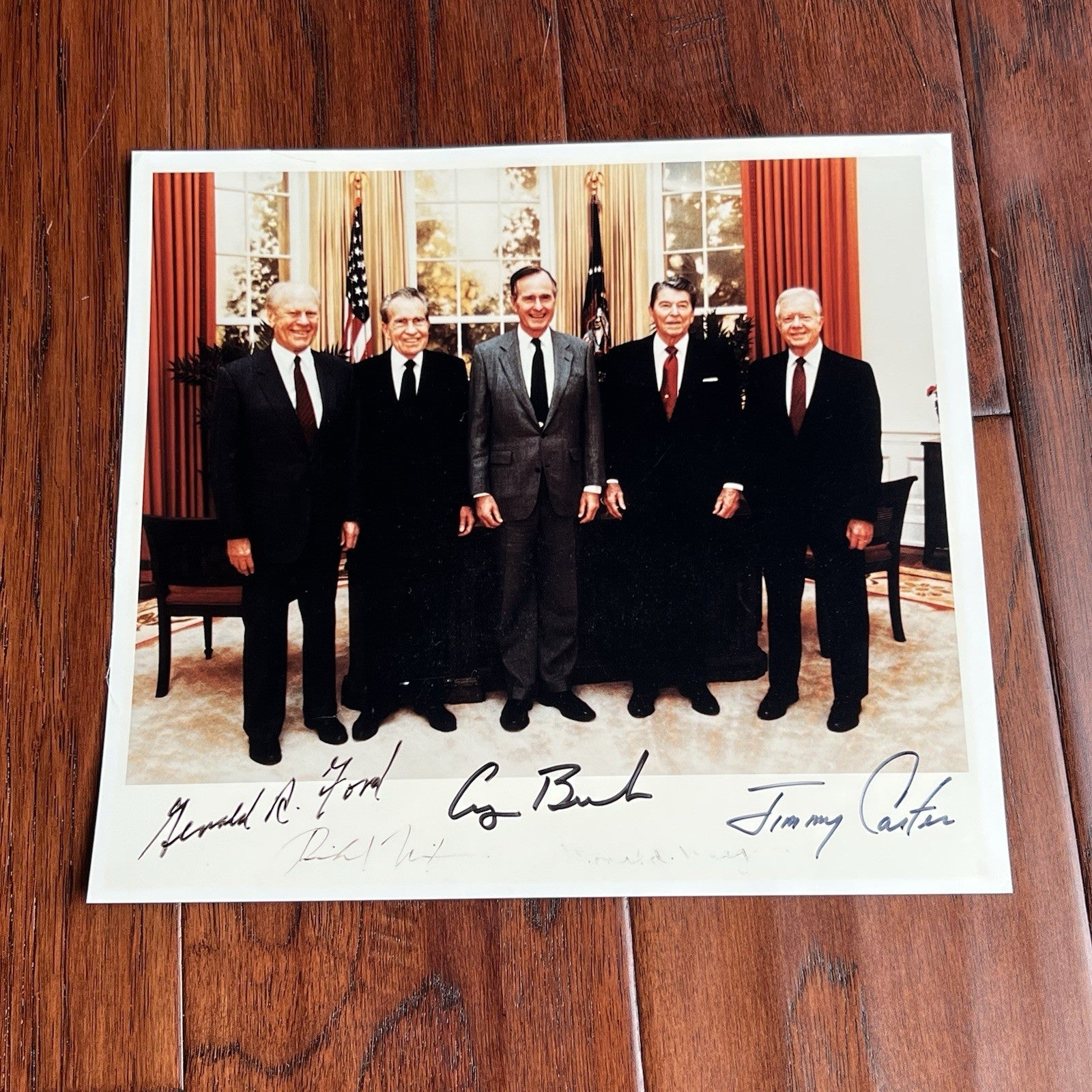 5 PRESIDENTS * PSA Ronald Reagan Richard Nixon Bush Autograph Signed Photo Five