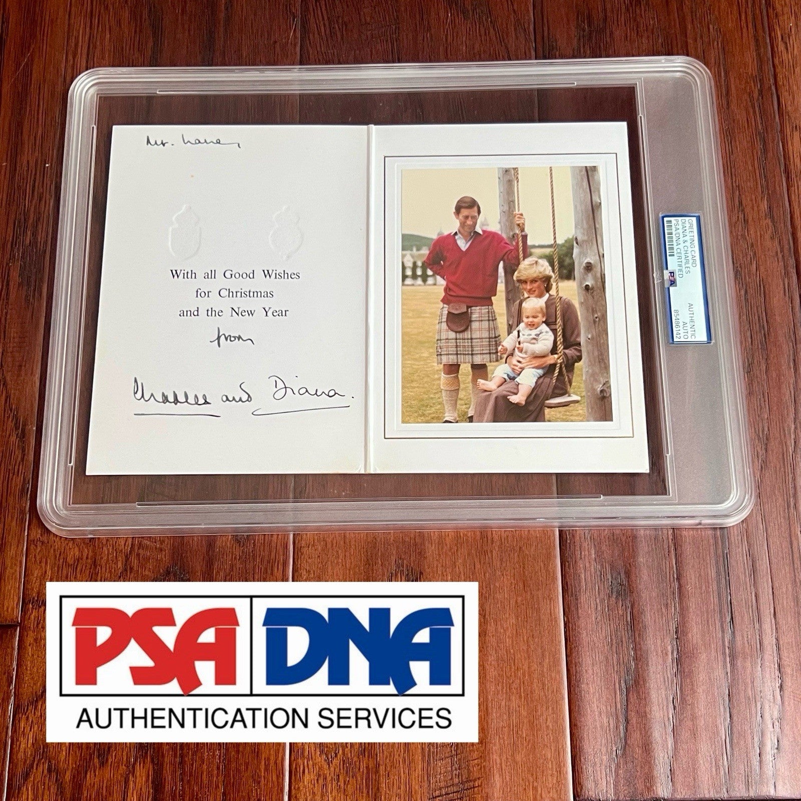 PRINCESS DIANA & KING CHARLES III * PSA * Autograph Family Xmas Card Signed 1983