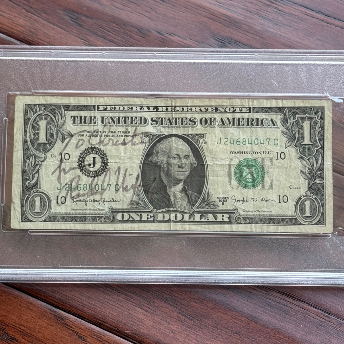 RICHARD NIXON * PSA * Autograph $1 Bill CURRENCY Signed * One Dollar Signature