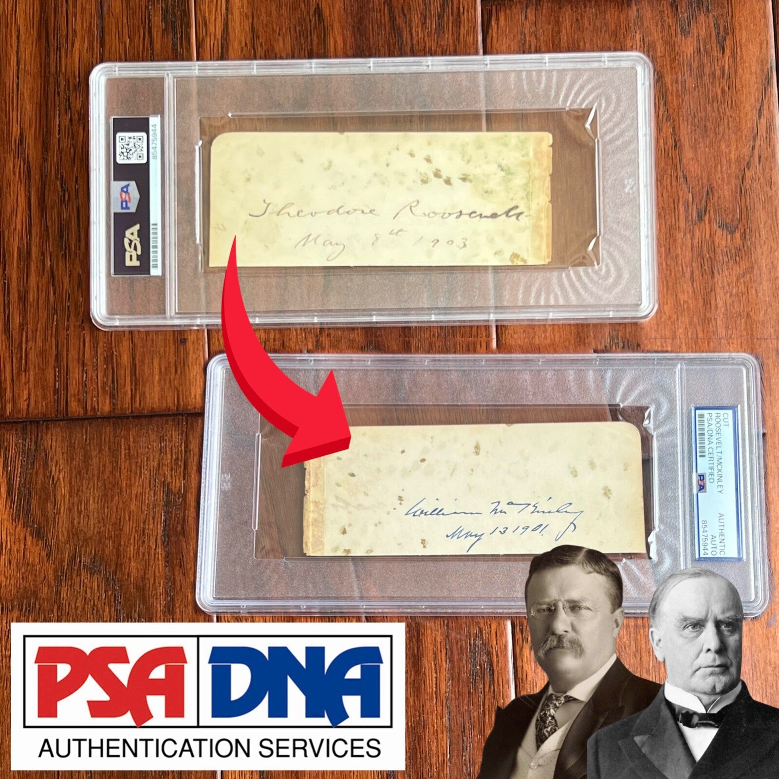 THEODORE ROOSEVELT & WILLIAM McKINLEY * PSA & JSA * Autograph Album Page SIGNED