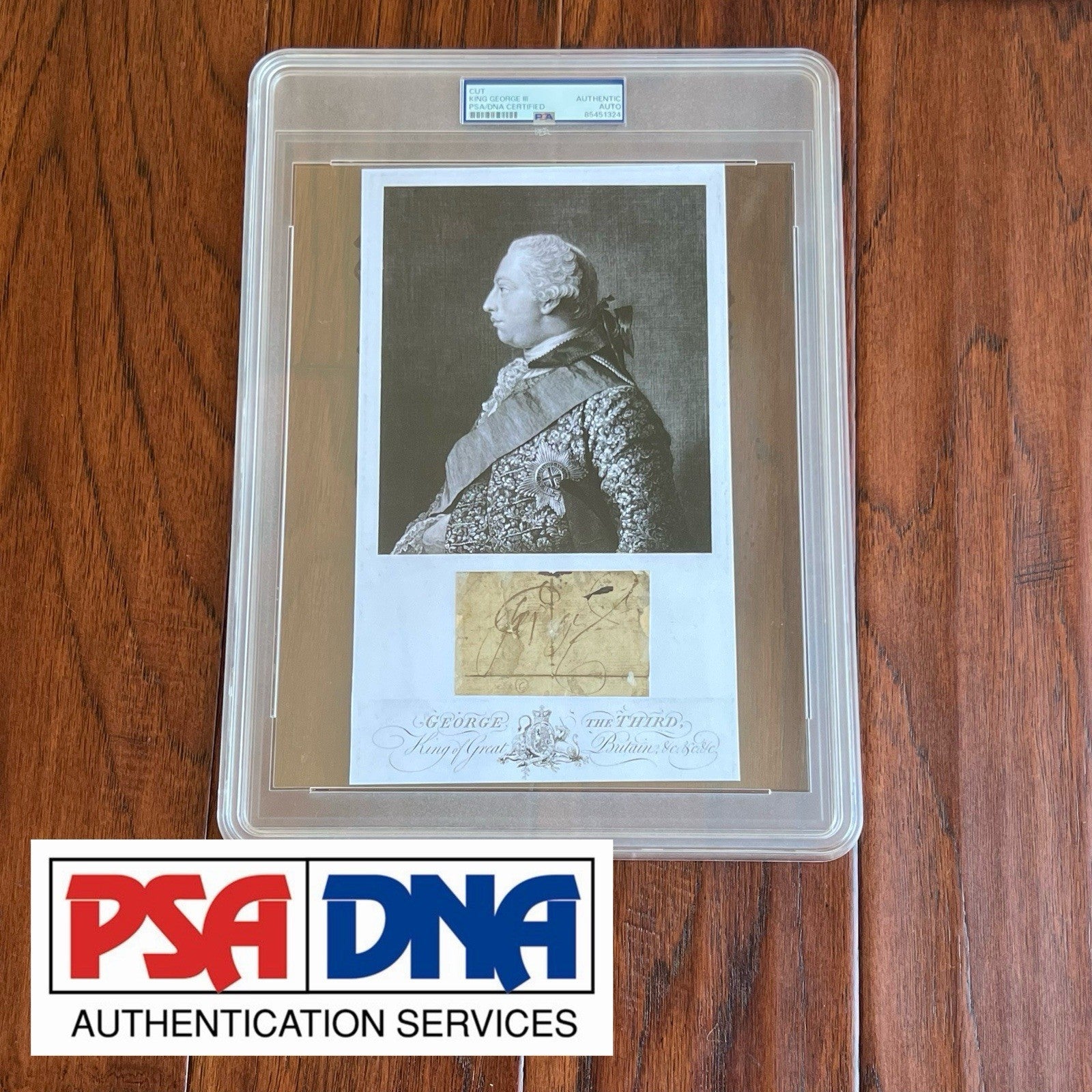 KING GEORGE III * PSA/DNA * Autograph CUT SIGNATURE Engraving Signed * England
