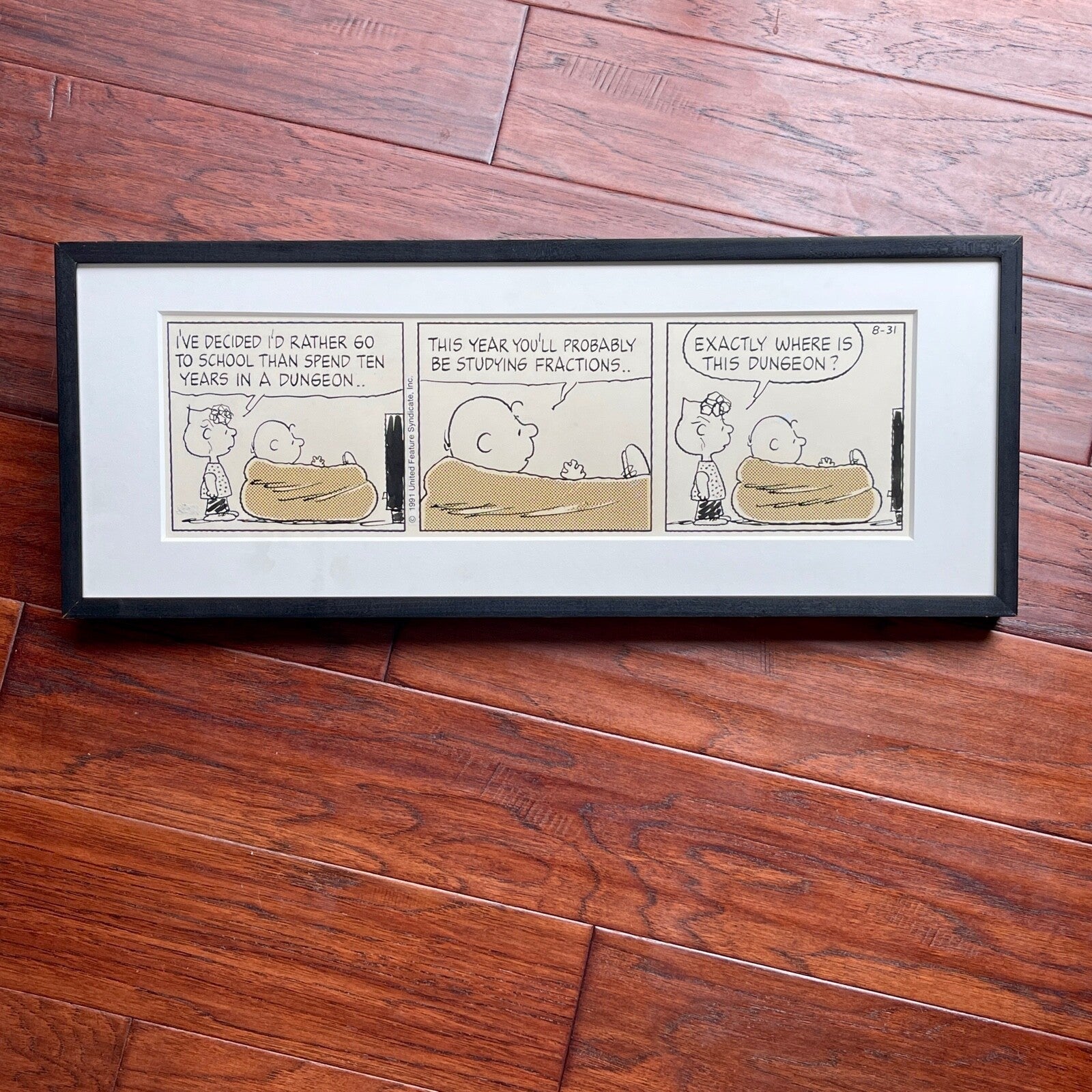 CHARLES SCHULZ * Original Drawn CHARLIE BROWN Artwork Comic Strip * Un Signed