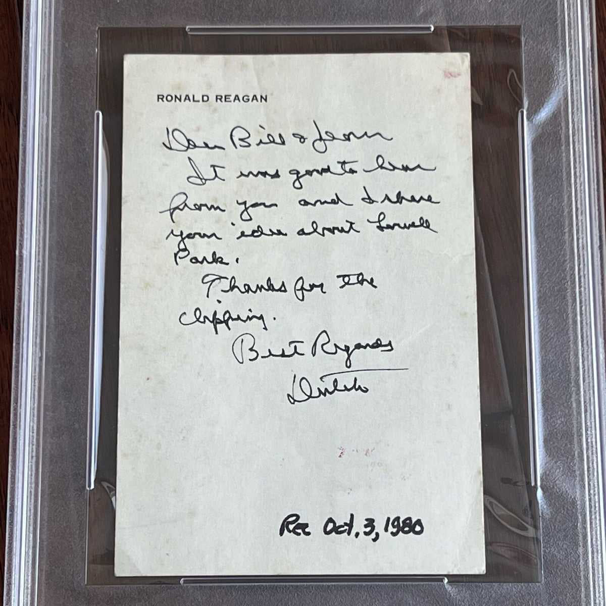 RONALD REAGAN * PSA * Handwritten Autograph Letter Signed Dutch 1980 Election