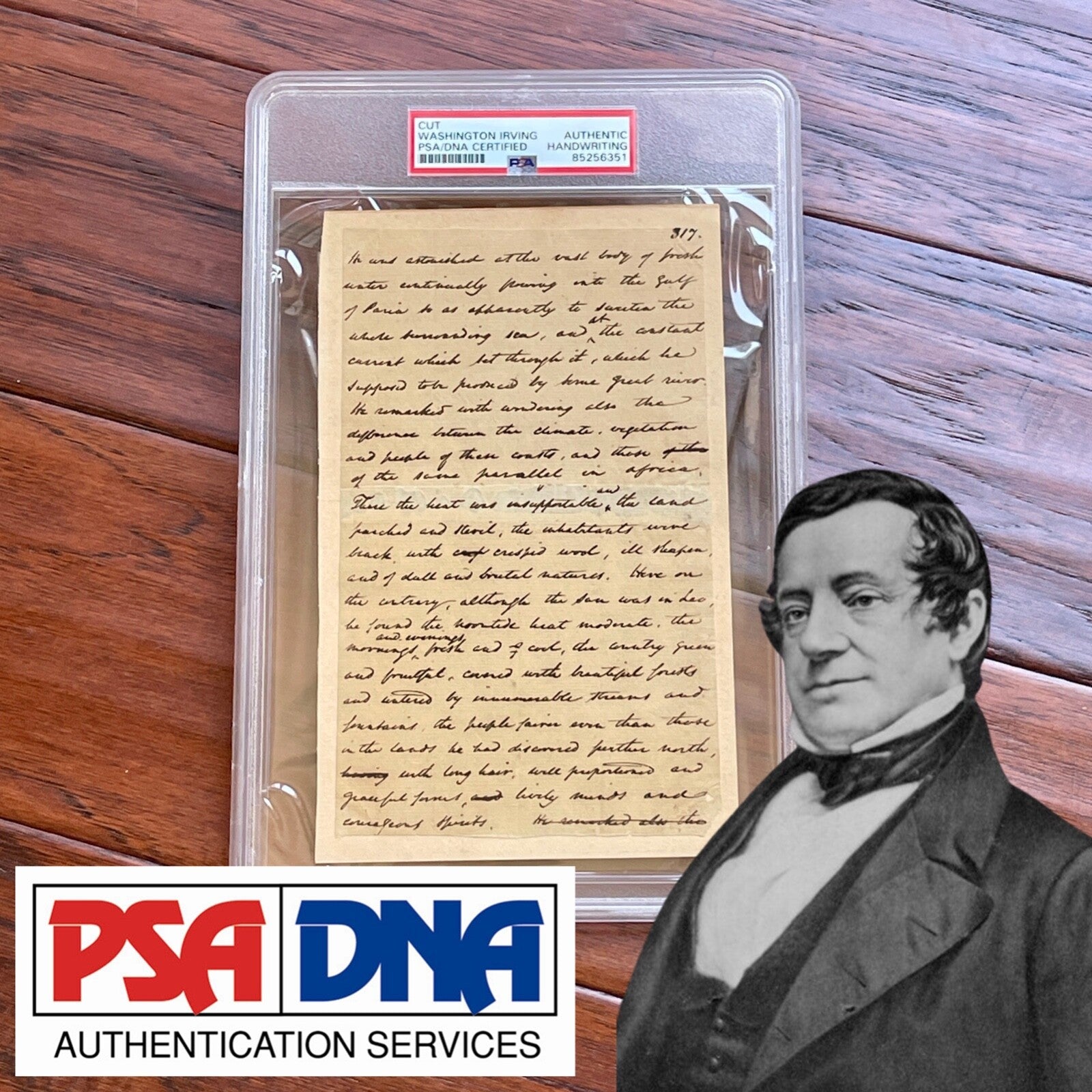WASHINGTON IRVING * Manuscript Autograph Draft For COLUMBUS Bio Book Not Signed