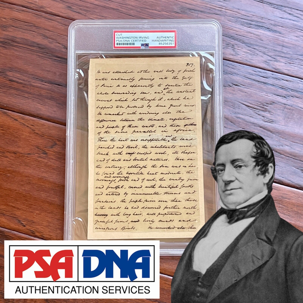 WASHINGTON IRVING * Manuscript Autograph Draft For COLUMBUS Bio Book Not Signed