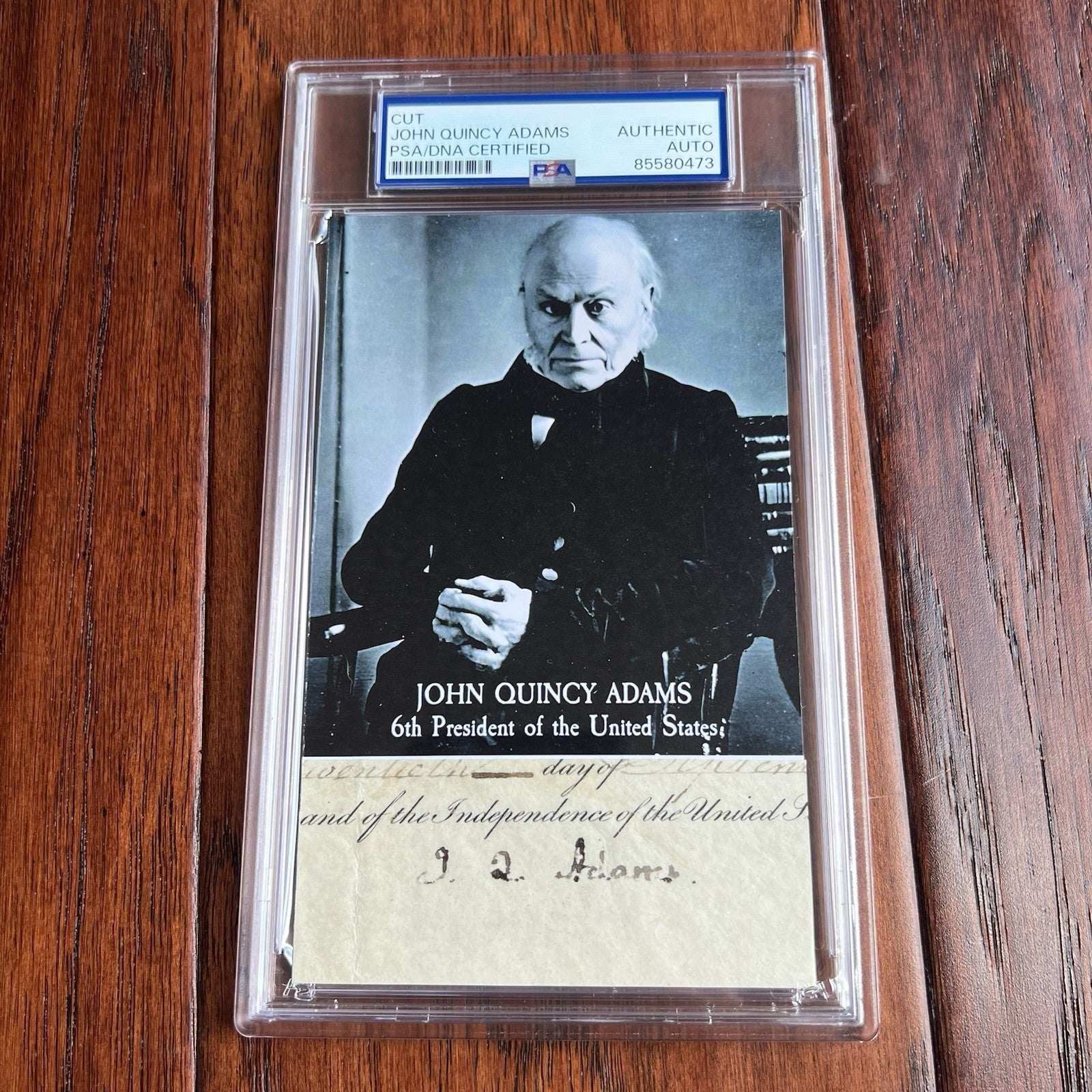 JOHN QUINCY ADAMS * PSA * Autograph Cut Signature Signed President Photo