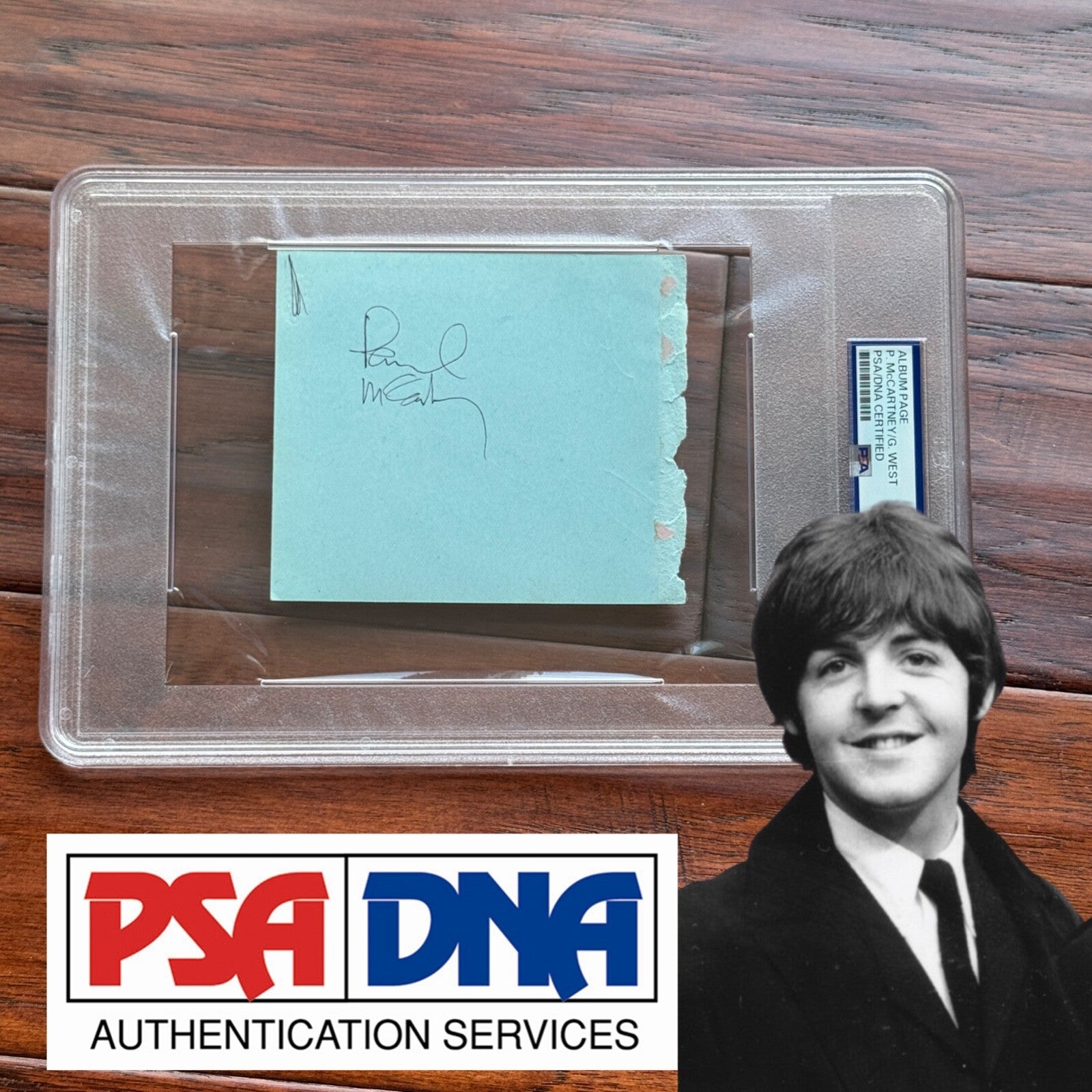 PAUL McCARTNEY * PSA/DNA * Undedicated Autograph Album Page Signed * BEATLES