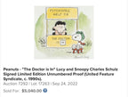 CHARLES SCHULZ * Limited Edition Lithograph Print Signed Doctor Is In Autograph