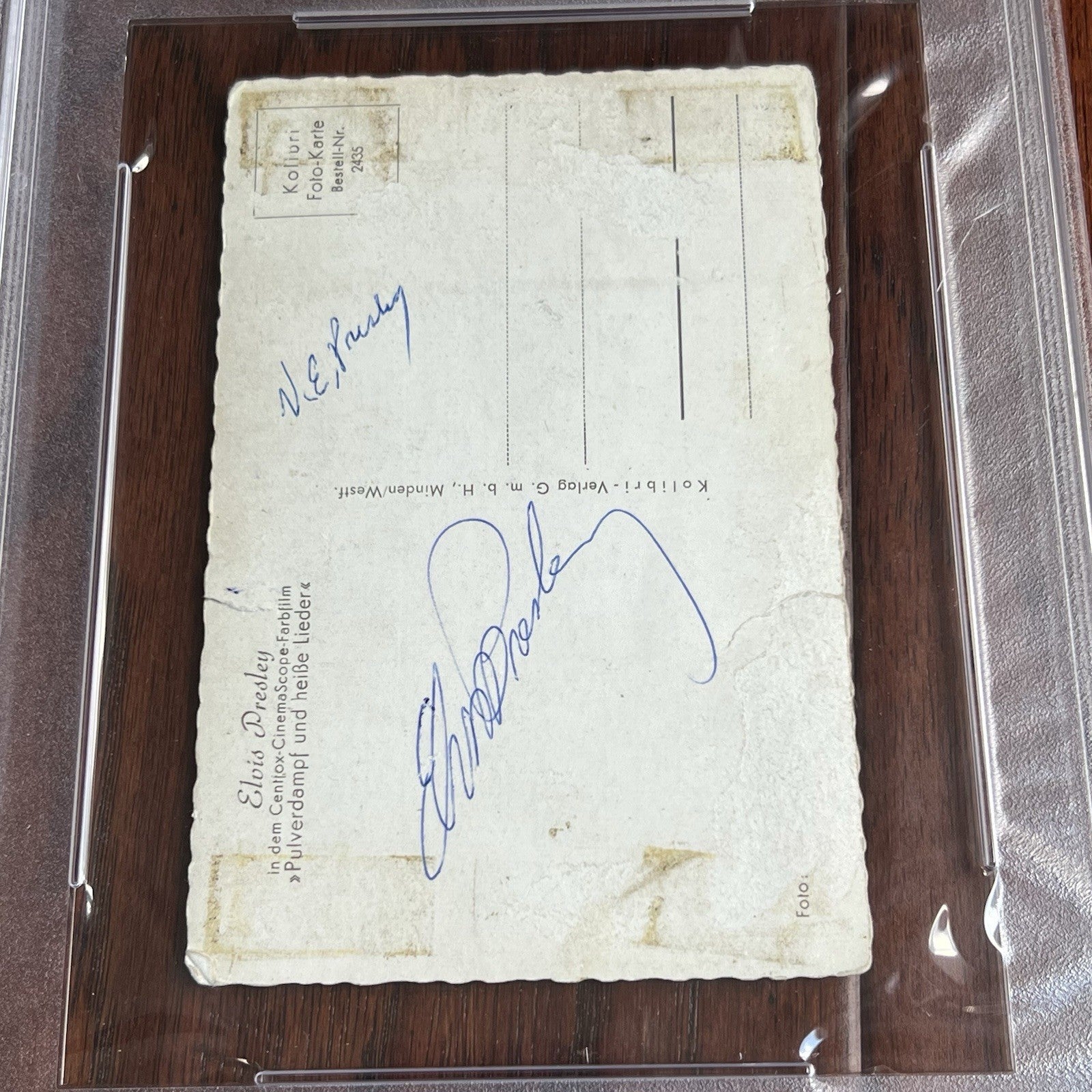 ELVIS PRESLEY * PSA * Autograph LOVING YOU German Postcard Signed * Plus VERNON