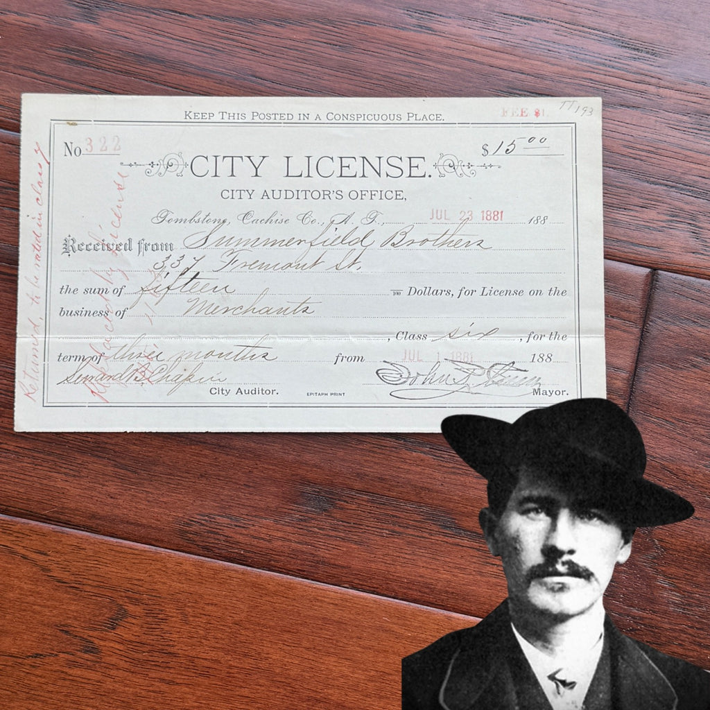TOMBSTONE, AZ City Merchant License Just Steps From The  O.K. CORRAL * 1881