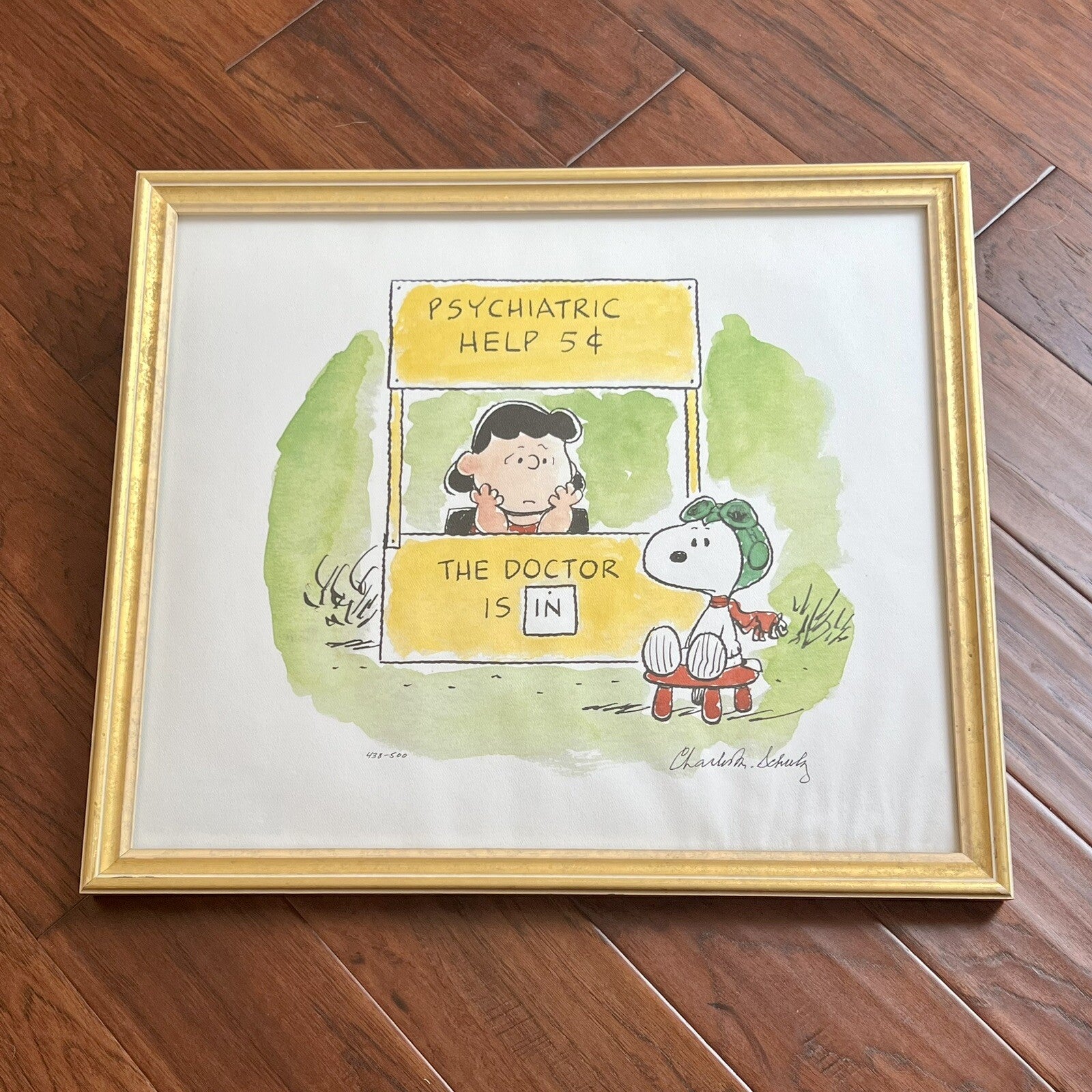 CHARLES SCHULZ * Limited Edition Lithograph Print Signed Doctor Is In Autograph
