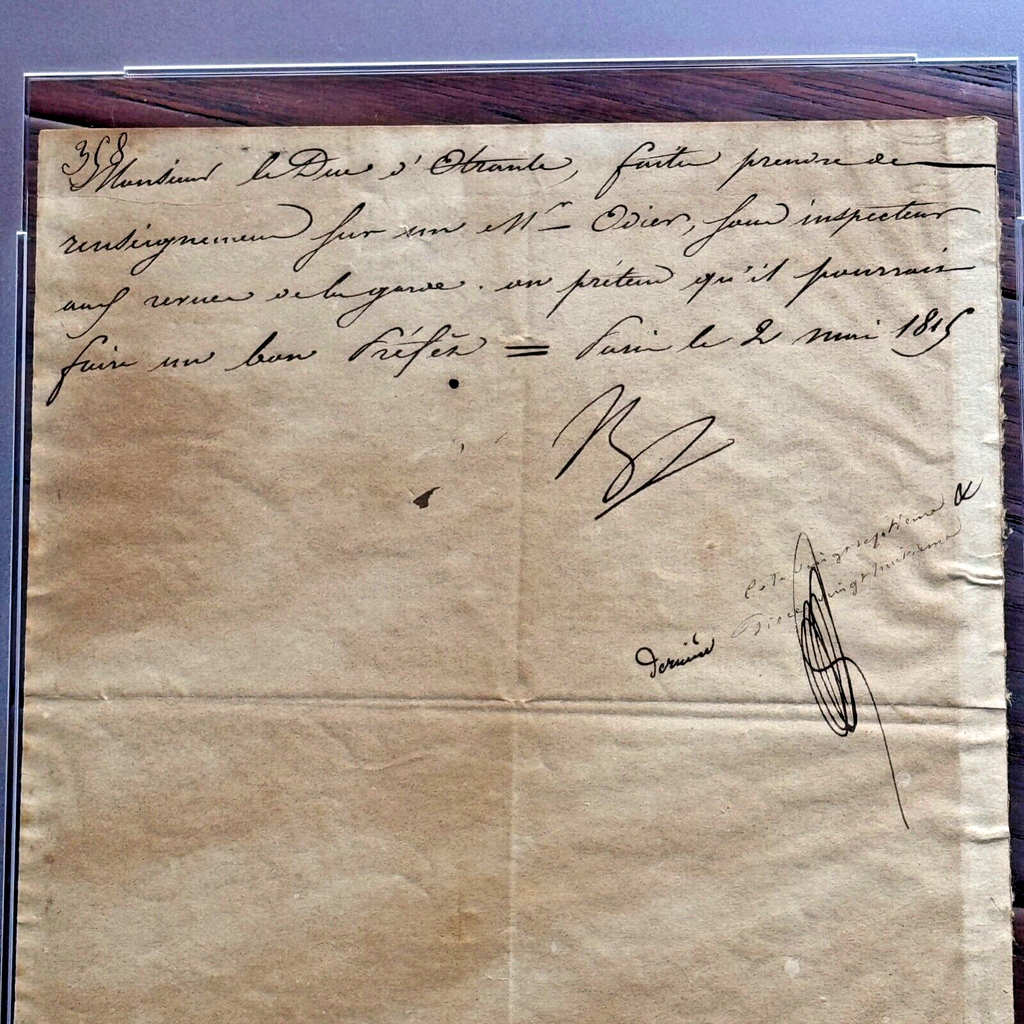 NAPOLEON BONAPARTE * PSA * Autograph Letter Signed During Hundred Days * 1815
