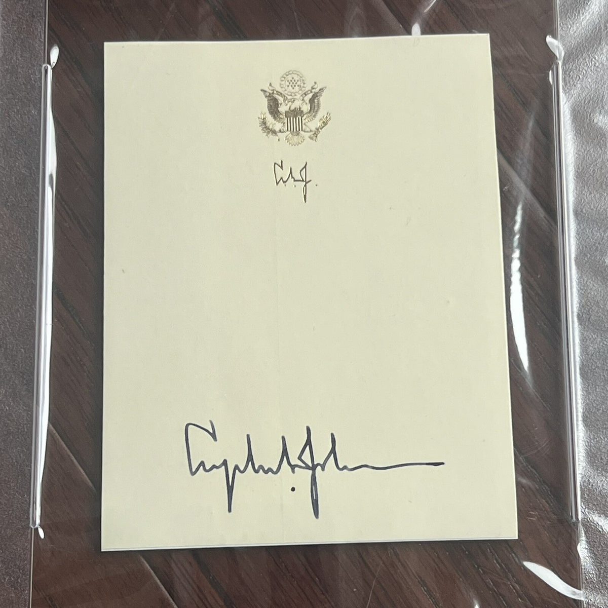 LYNDON B. JOHNSON * PSA/DNA * Autograph Bookplate Signed * LBJ President Seal