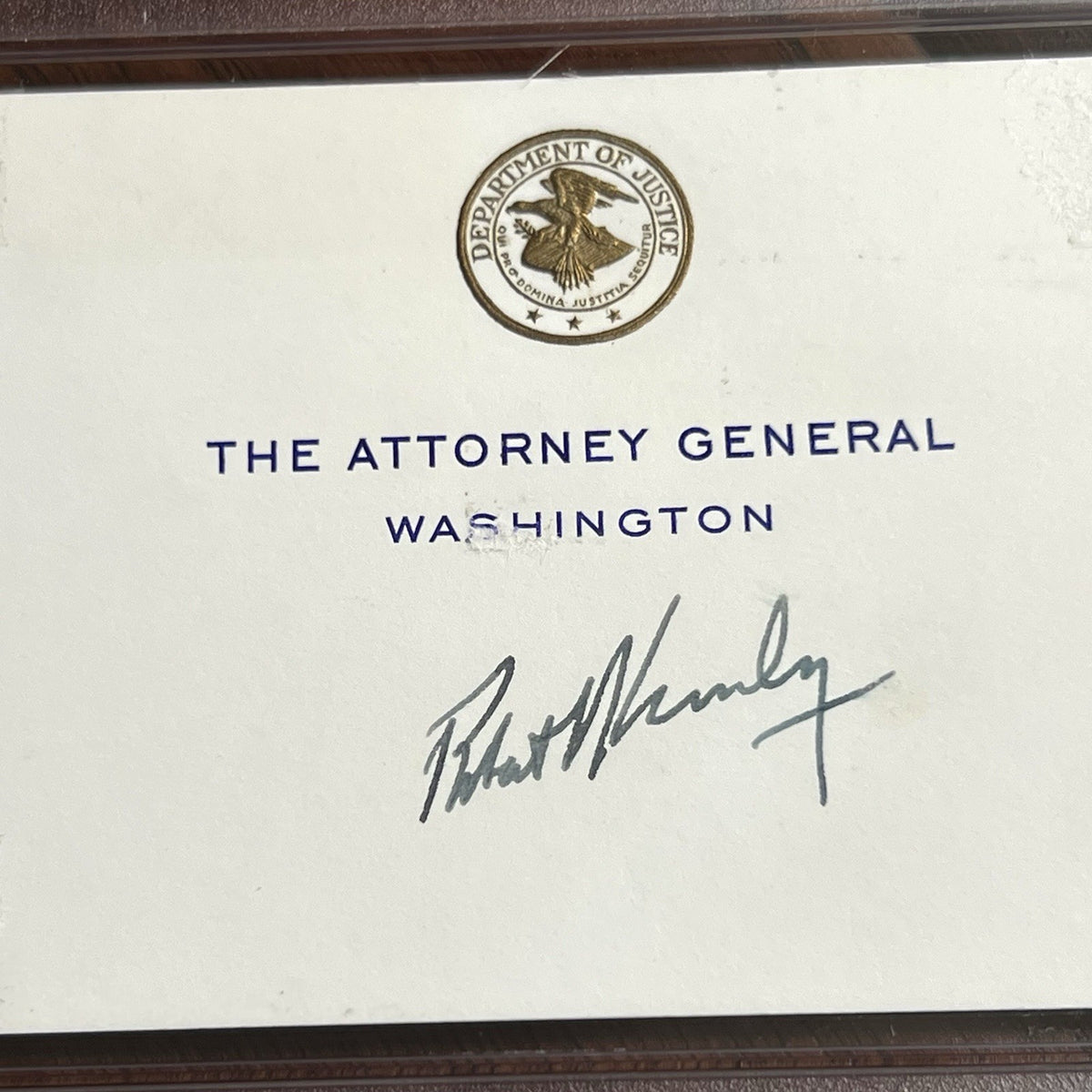ROBERT F. KENNEDY * PSA * Autograph ATTORNEY GENERAL Business Card Signed * 1962