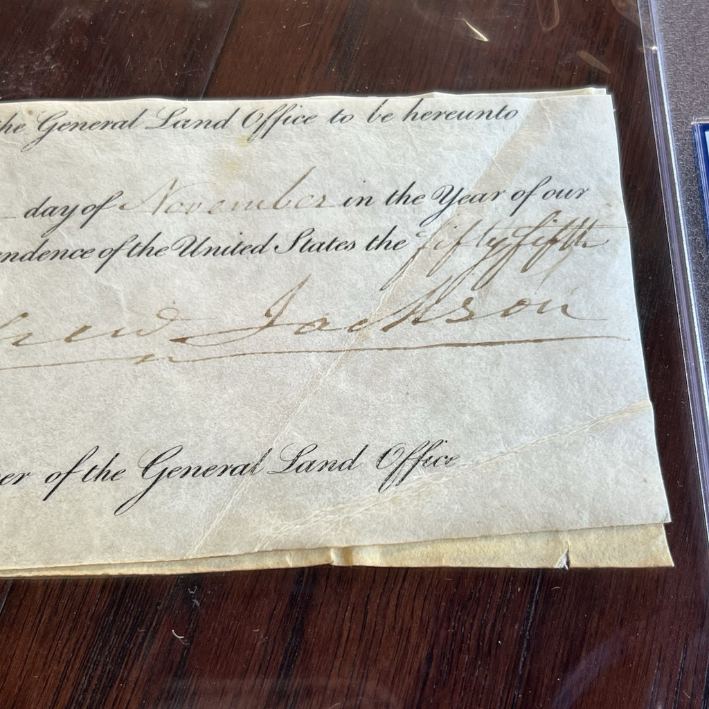 ANDREW JACKSON * PSA * Autograph Cut LAND GRANT Signed as President Signature