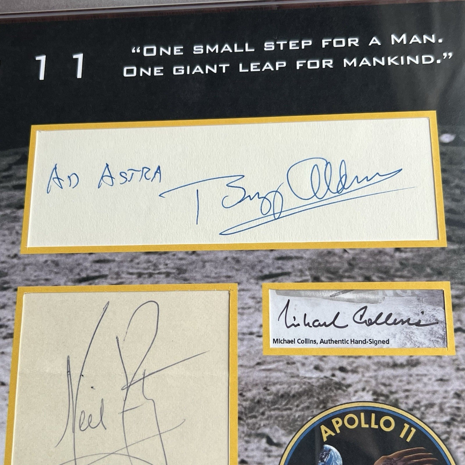 APOLLO 11 * PSA * Crew Signed Card Autographs * Neil Armstrong Aldrin Collins