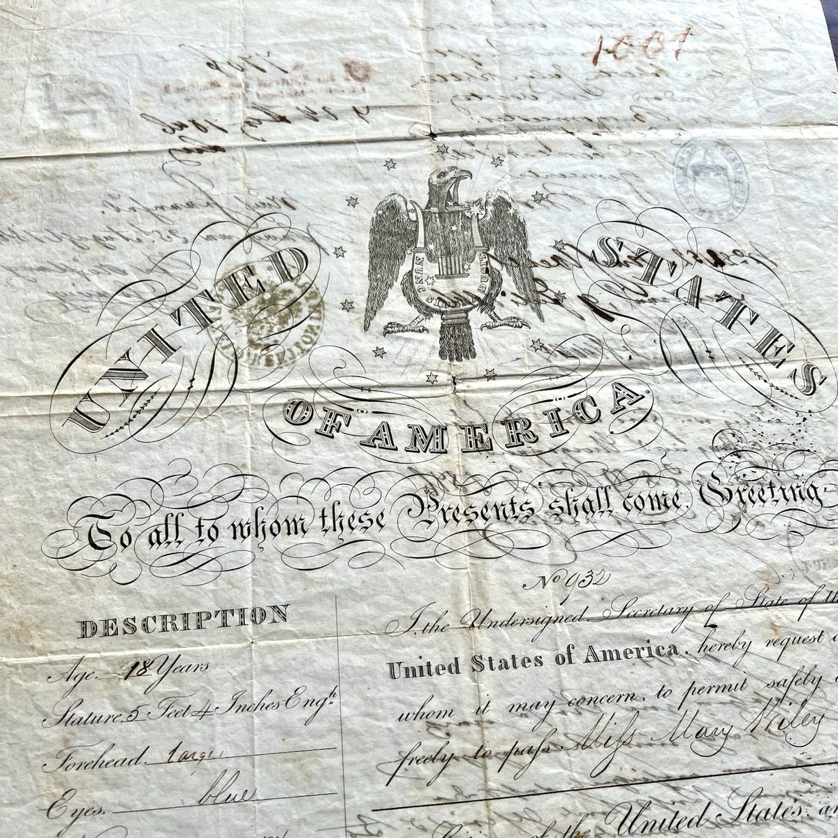 JAMES BUCHANAN * PSA * Autograph American Eagle Vignette Passport Signed