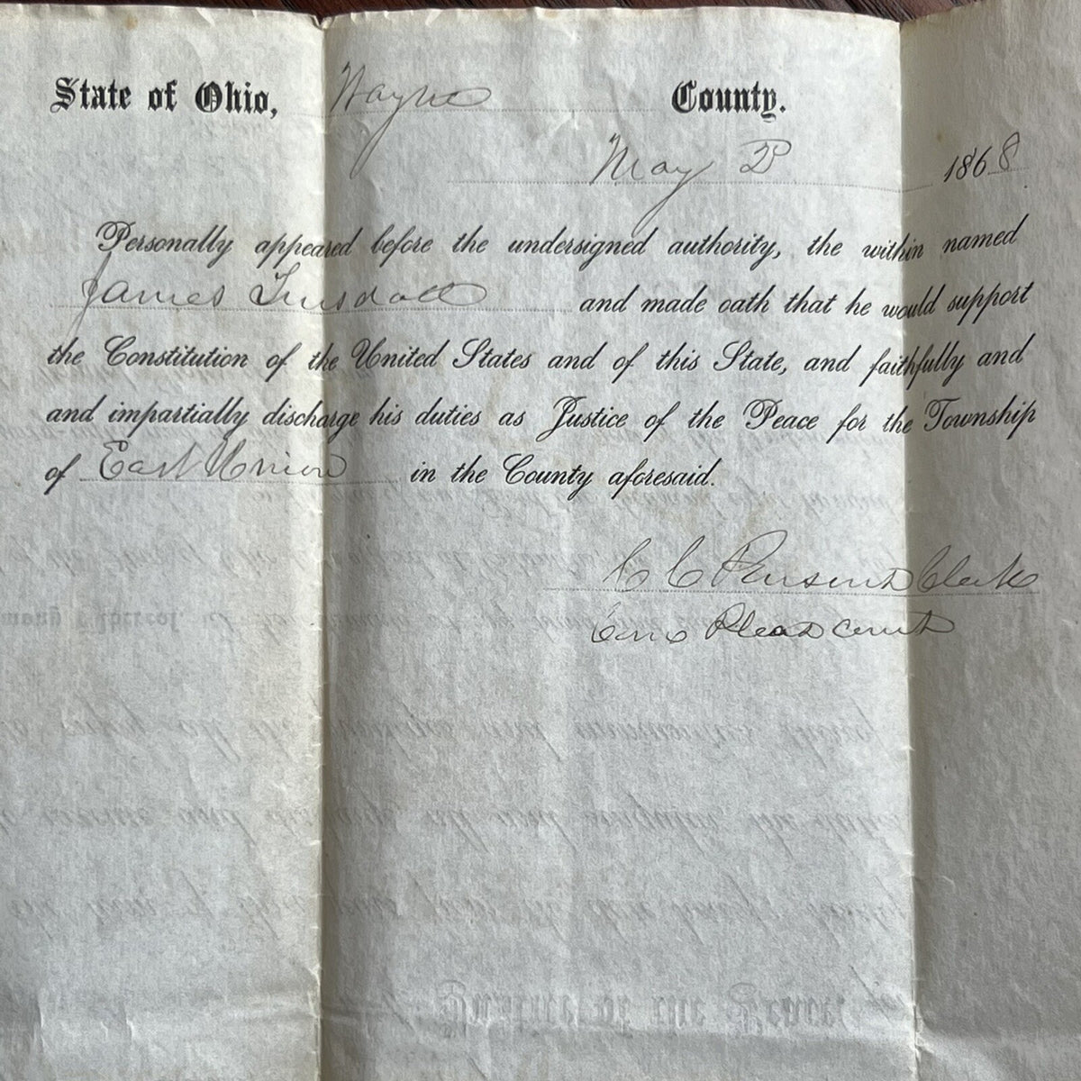 RUTHERFORD B. HAYES * JSA * Autograph State of Ohio Document Signed President