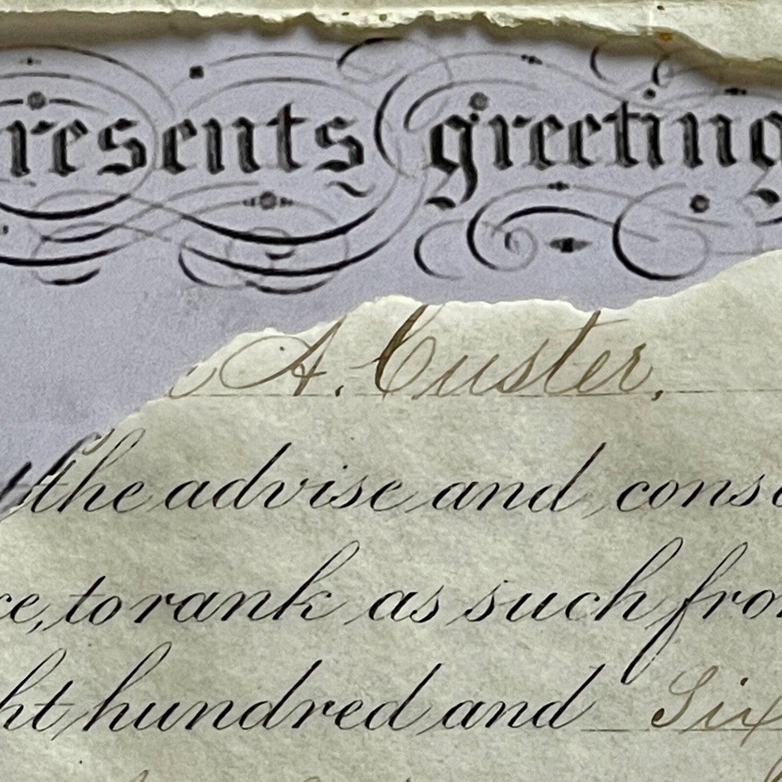 GEORGE CUSTER * PSA * Autograph MAJOR GEN. Promotion Signed by ANDREW JOHNSON