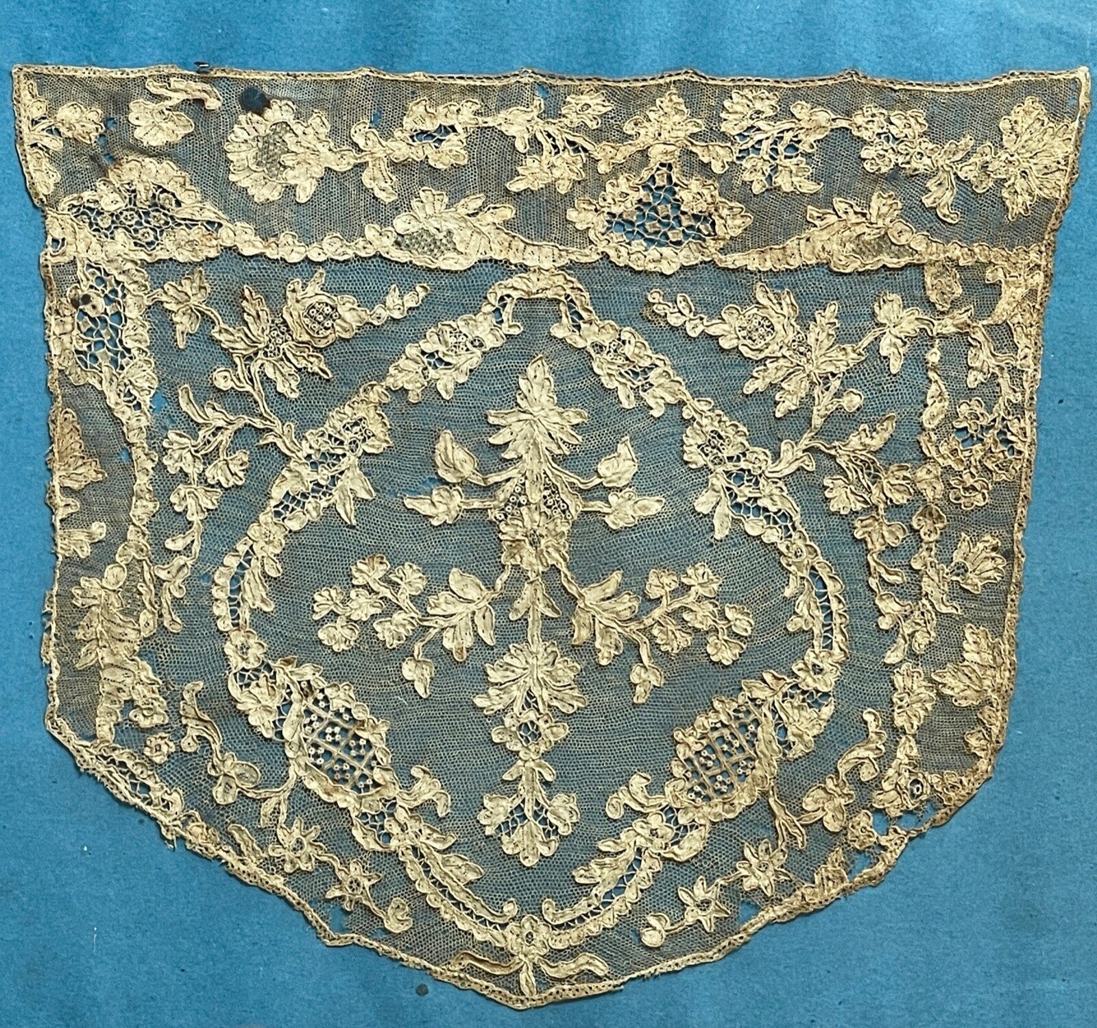 MARIE ANTOINETTE * Lace Nightcap Hand Embroidered By Her Exhibited at Versailles