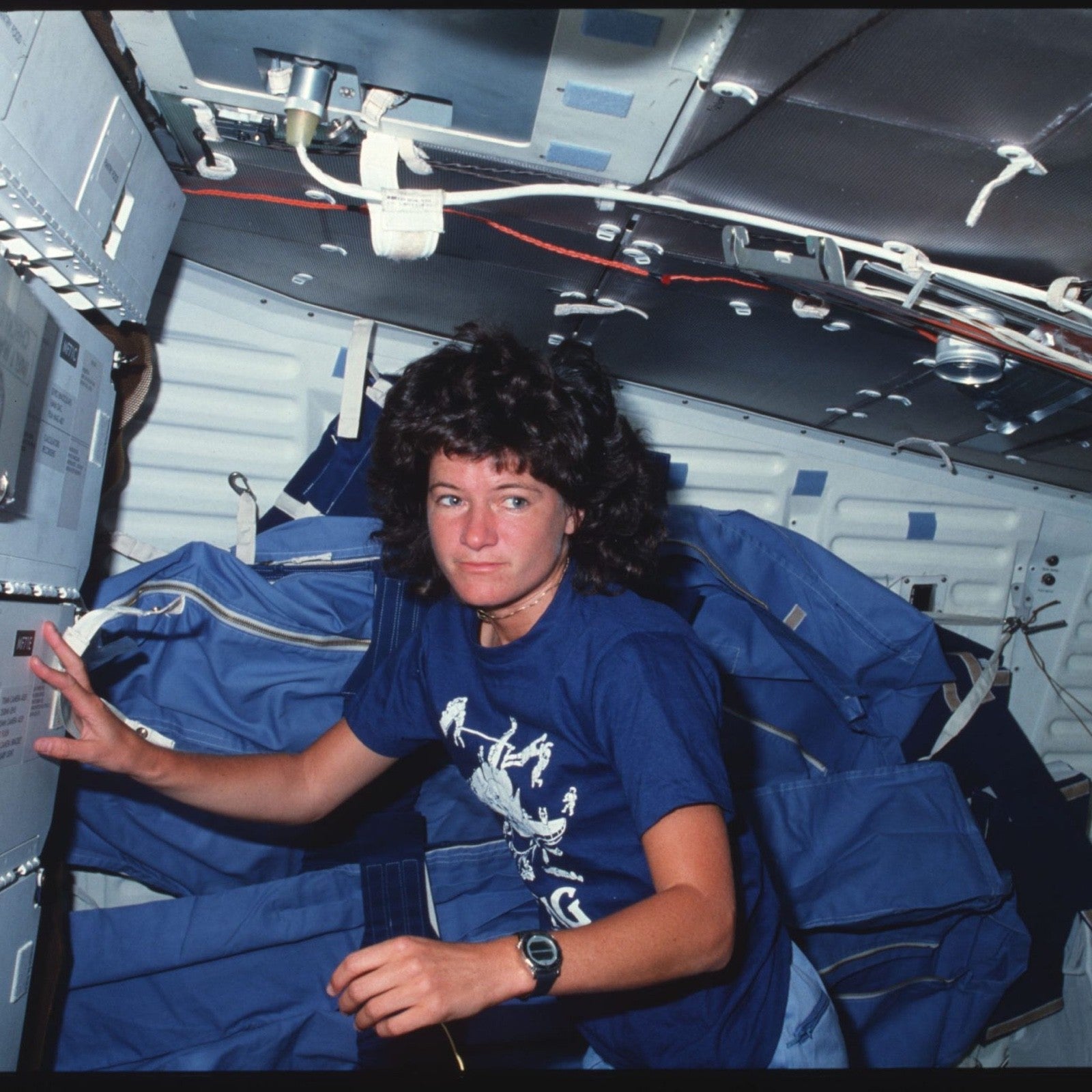 SALLY RIDE * Ride Estate Signed COA * NASA STS-7 Mission T-Shirt FLOWN IN SPACE