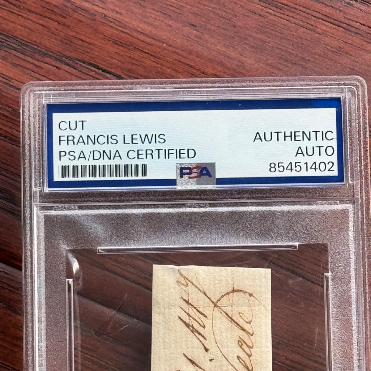 FRANCIS LEWIS * PSA * Autograph Cut Signed * DECLARATION Independence Signer