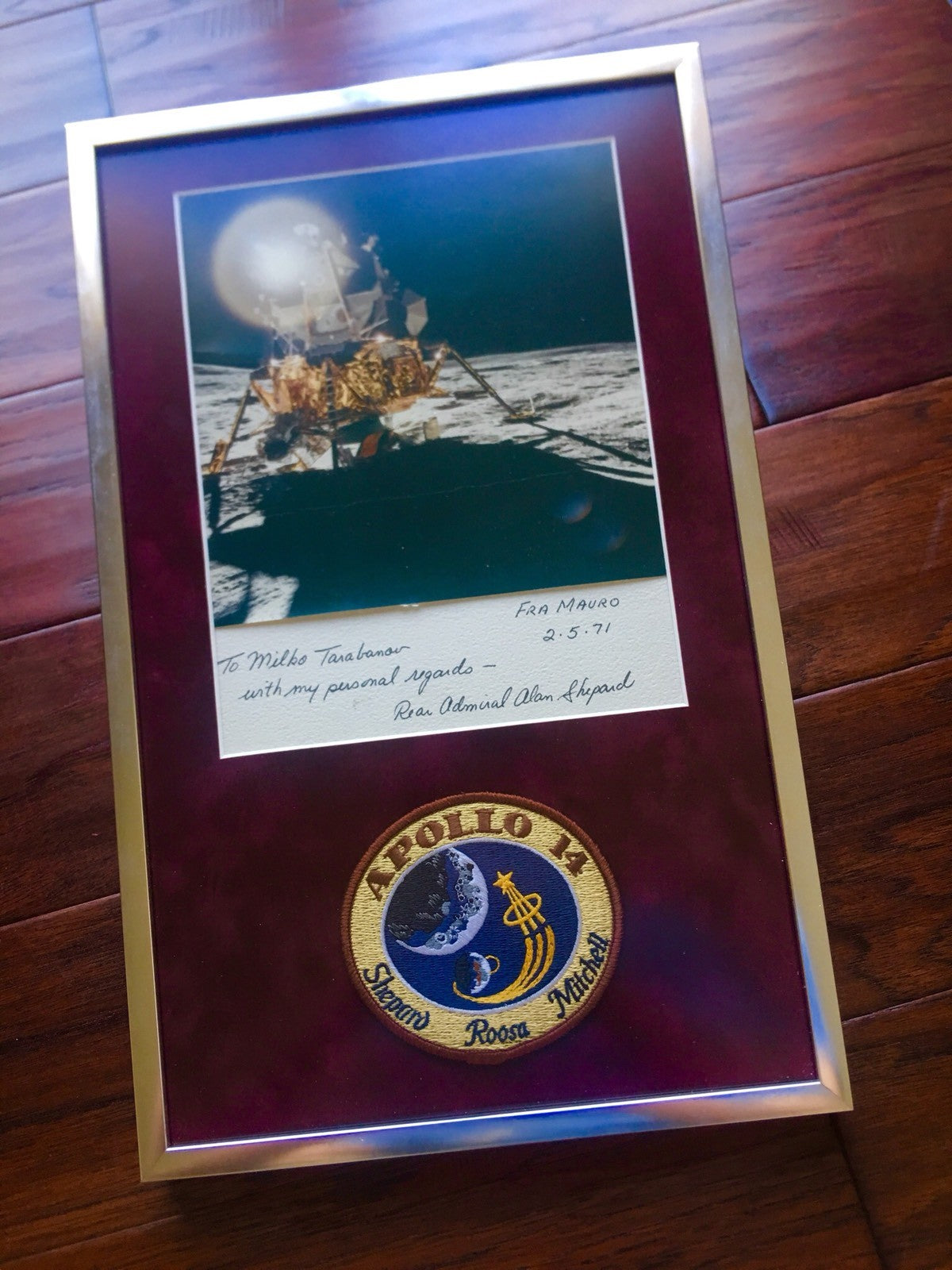 ALAN SHEPARD * Apollo 14 Astronaut * Hand SIGNED LUNAR PHOTO Autograph * NASA