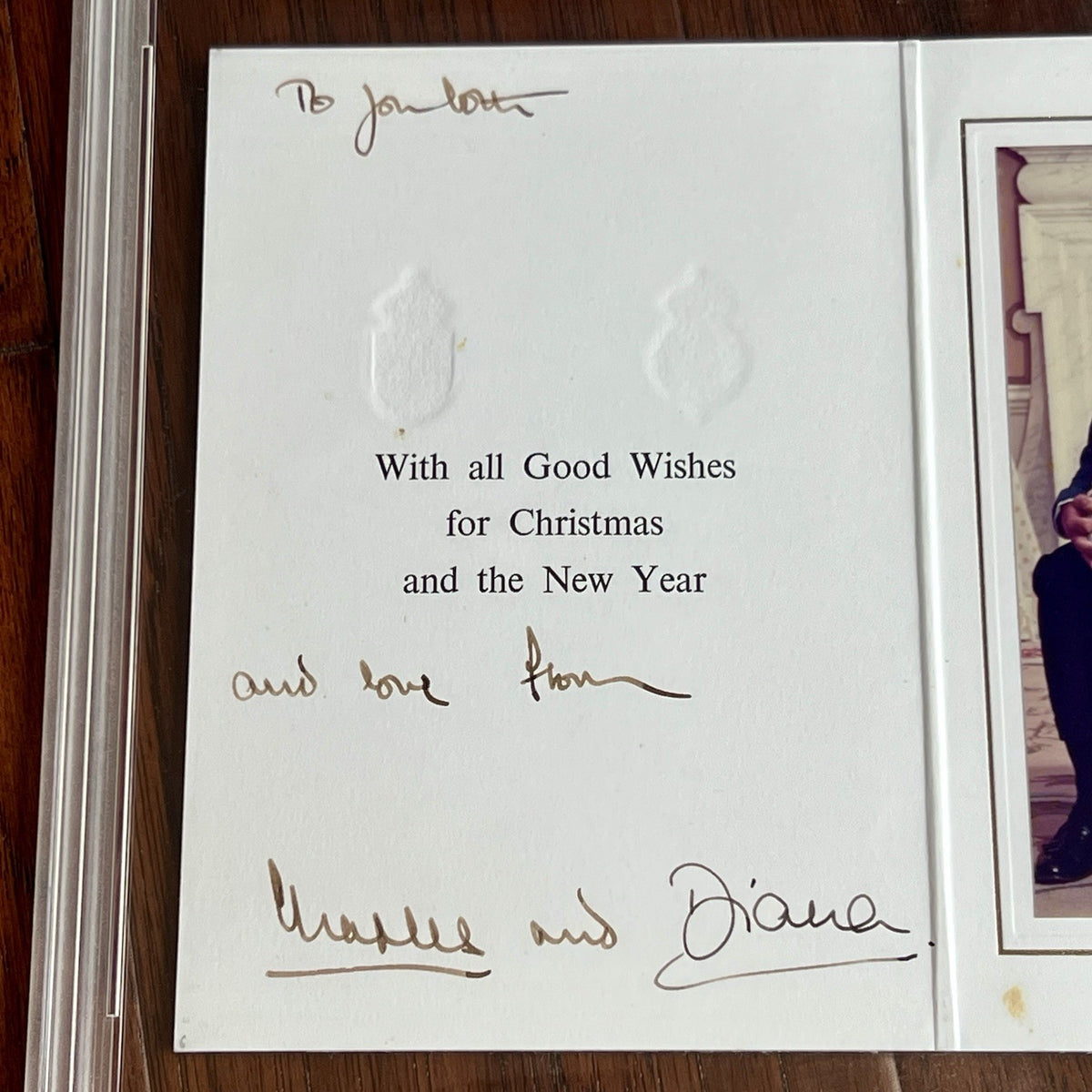 PRINCESS DIANA & KING CHARLES III * PSA * Autograph Family Xmas Card Signed 1986
