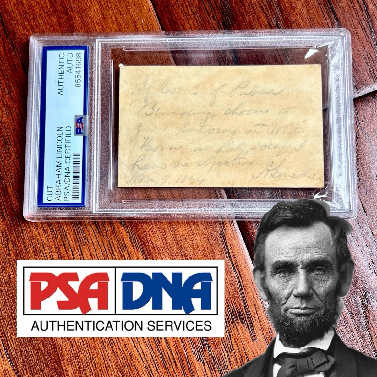 ABRAHAM LINCOLN * PSA * Autograph Note Signed ONE DAY AFTER RE-ELECTION 1864