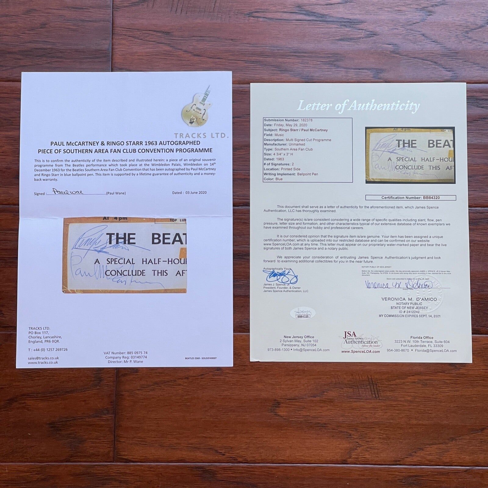 PAUL McCARTNEY + RINGO * JSA * Beatles AUTOGRAPH Cut Signatures SIGNED