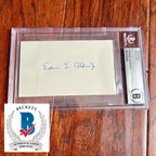 BUZZ ALDRIN * Beckett BAS * Full Signature Autograph Index card Signed Apollo 11