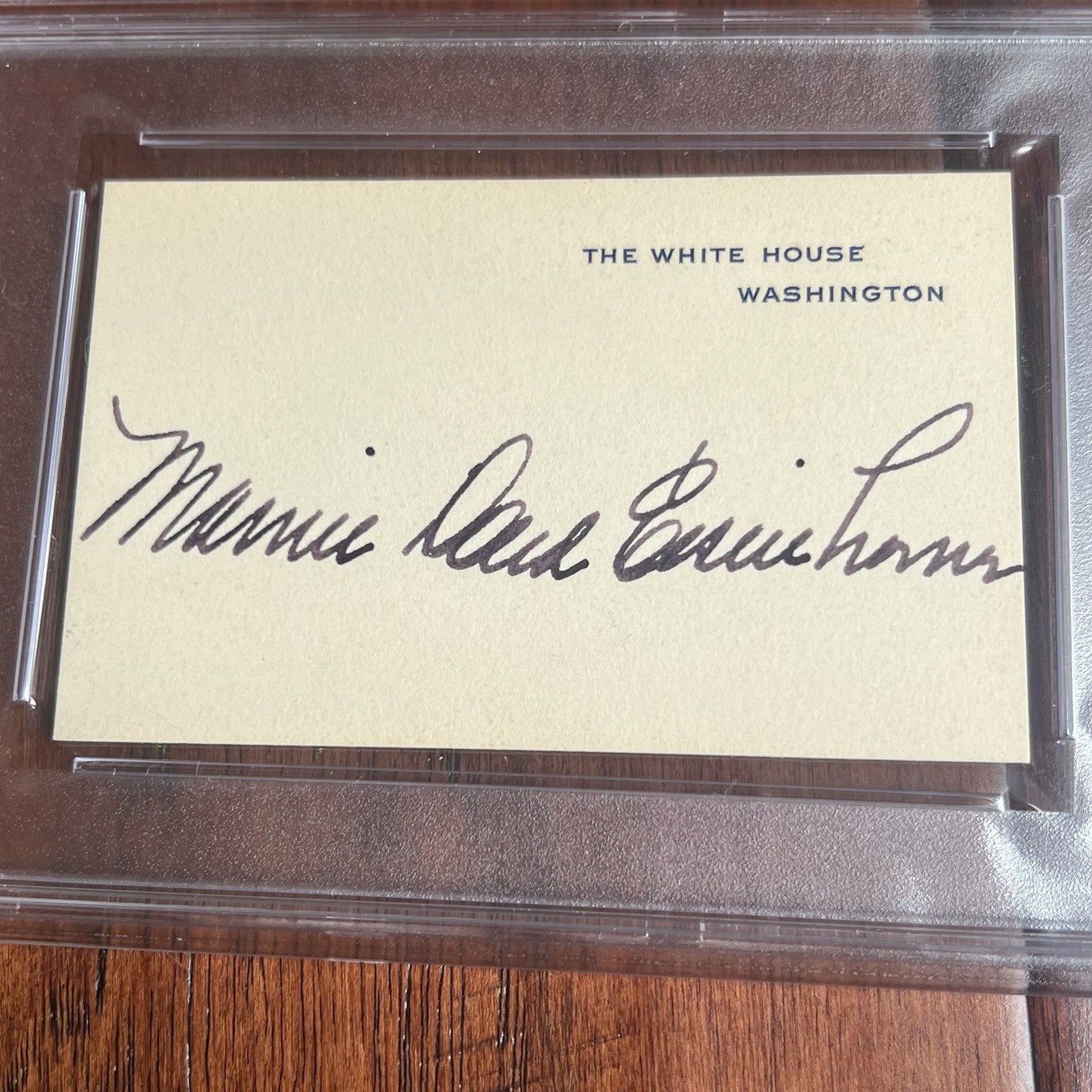DWIGHT D.  + MAMIE EISENHOWER * PSA/DNA * Signed WHITE HOUSE CARDS Autographs