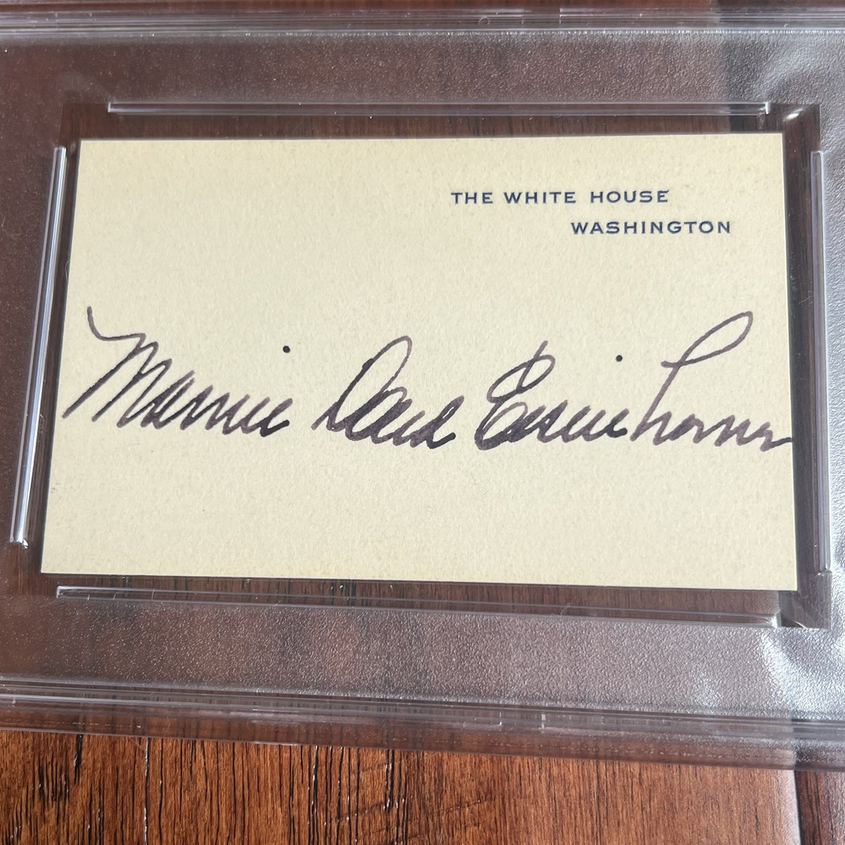 DWIGHT D.  + MAMIE EISENHOWER * PSA/DNA * Signed WHITE HOUSE CARDS Autographs
