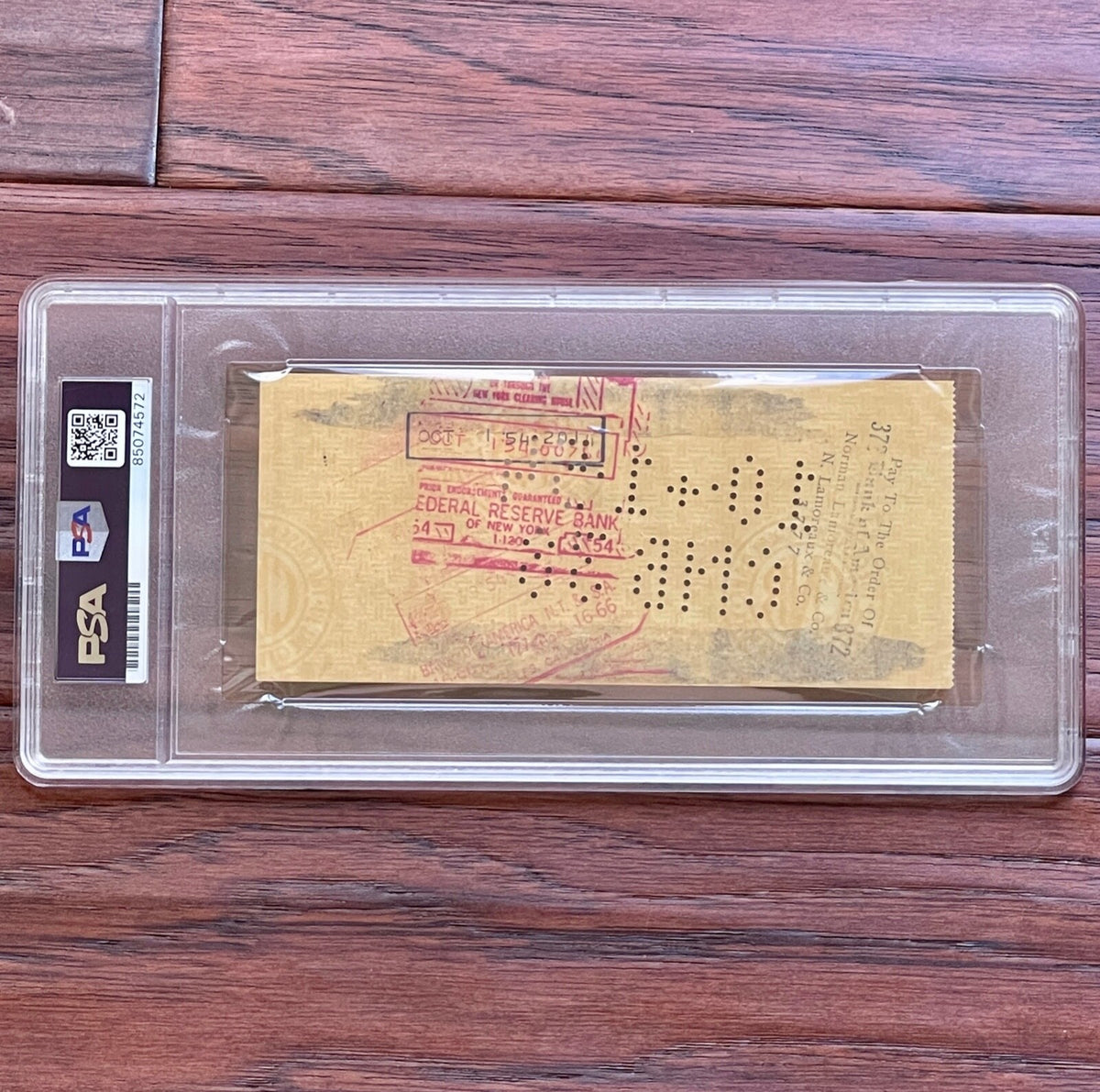 JAMES DEAN * PSA/DNA *  1954 AUTOGRAPH Bank Check SIGNED * Rebel Without a Cause
