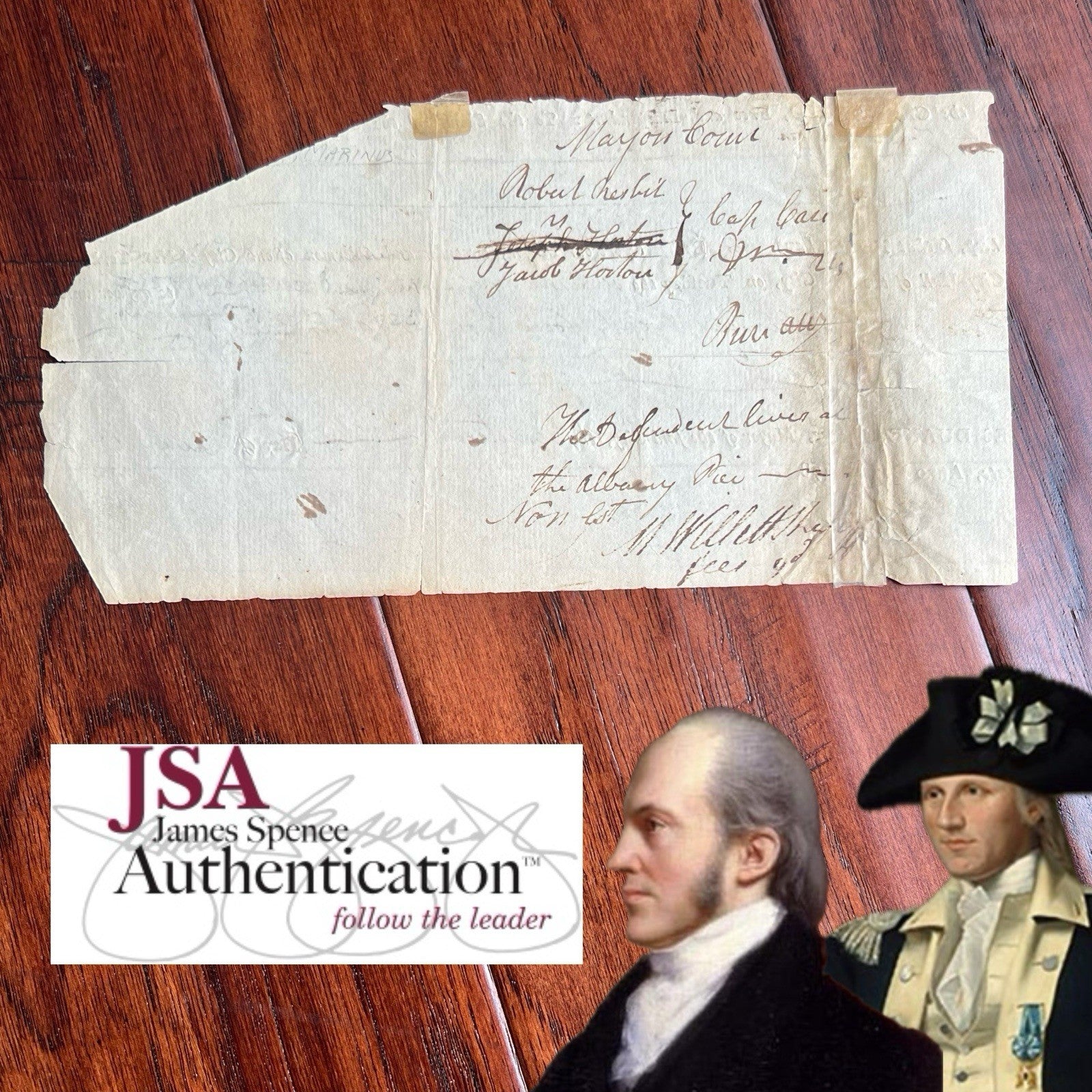 AARON BURR * JSA * With Sons of Liberty Member Autograph Legal Document Signed