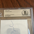 GEORGE W. BUSH * Beckett BAS * Signed Texas Rangers 3x5 Index Card Autograph